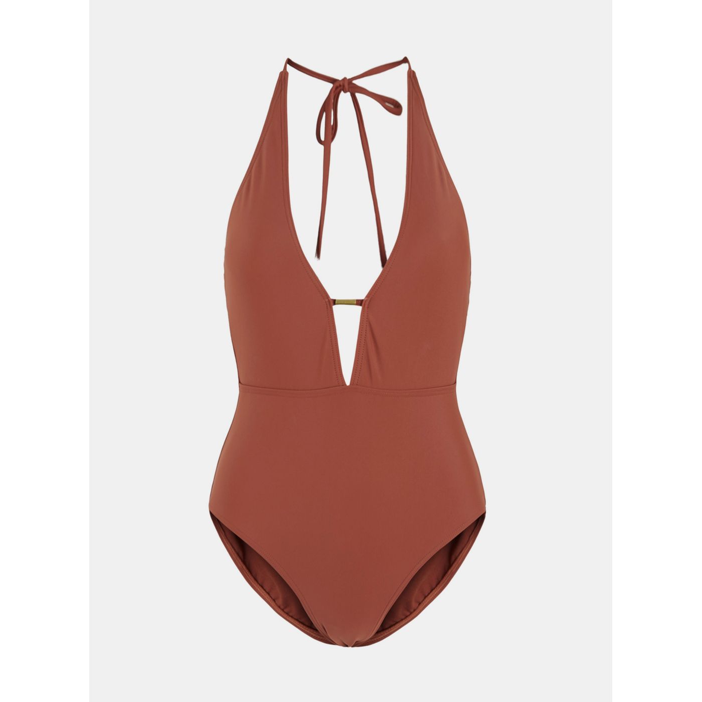 Naba Pieces Brown One-Piece Swimsuit