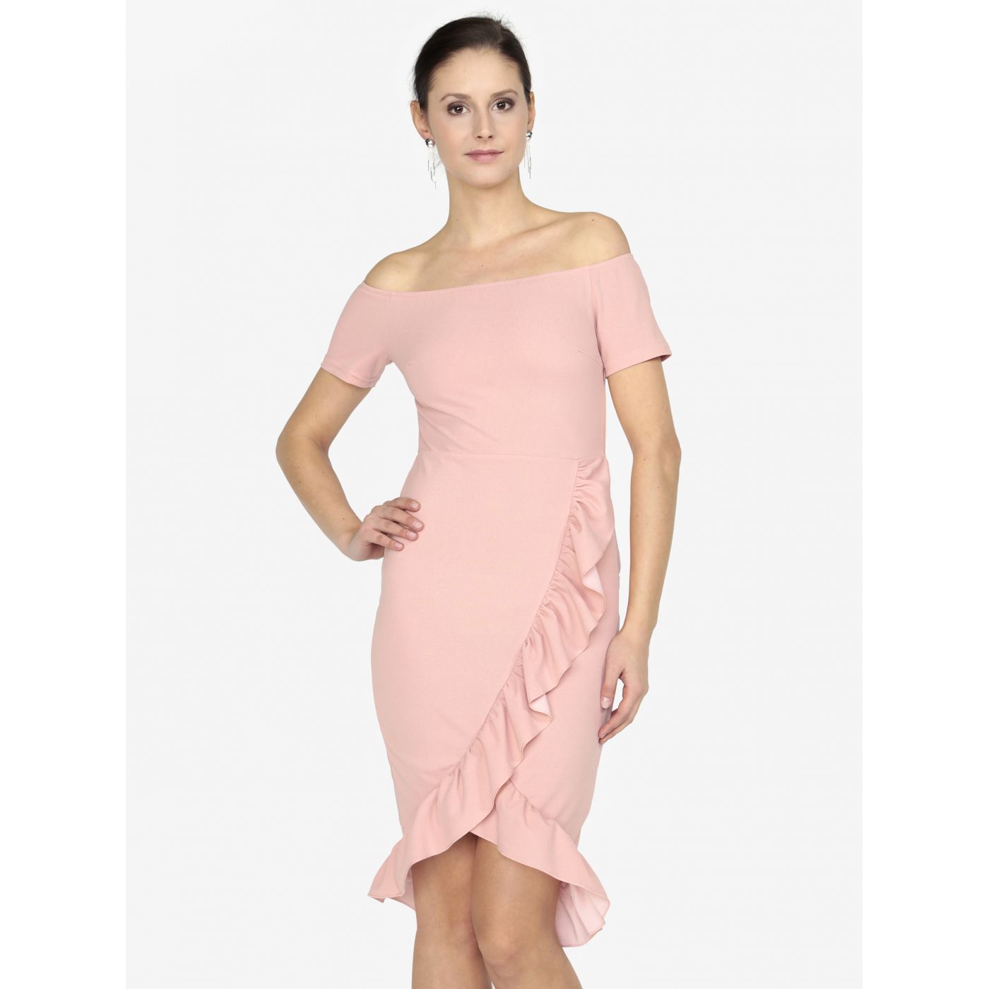 AX Paris Off-The-Shoulder Pink Dress