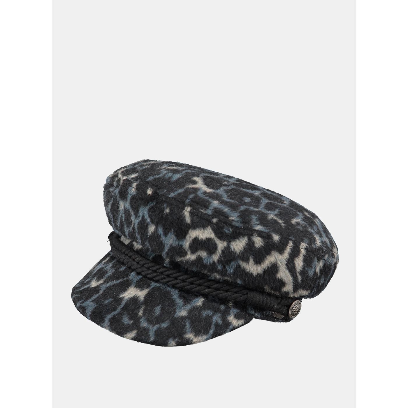 Dark blue women's hat with wool admiss and leopard pattern Barts