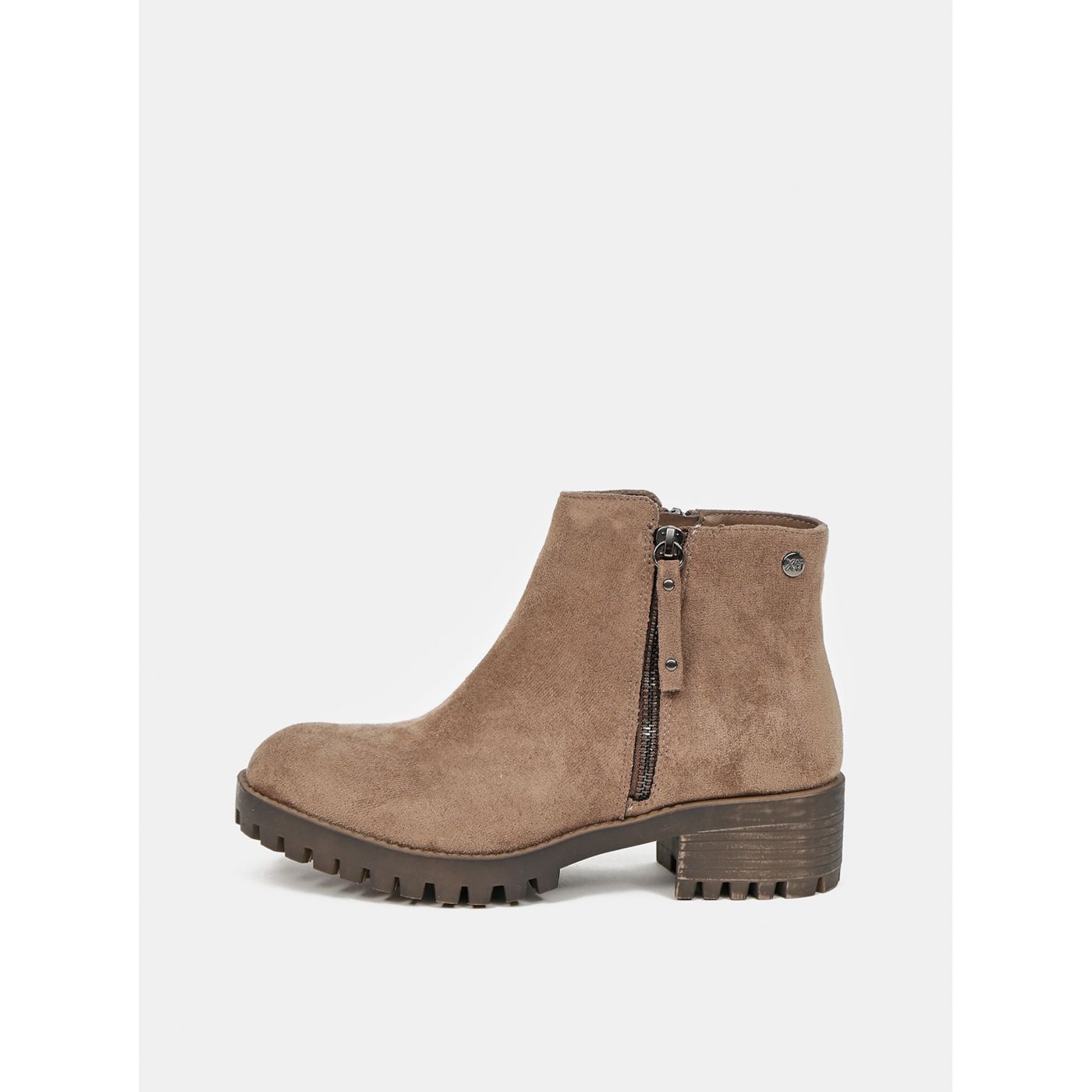 Beige ankle boots in suede Xti