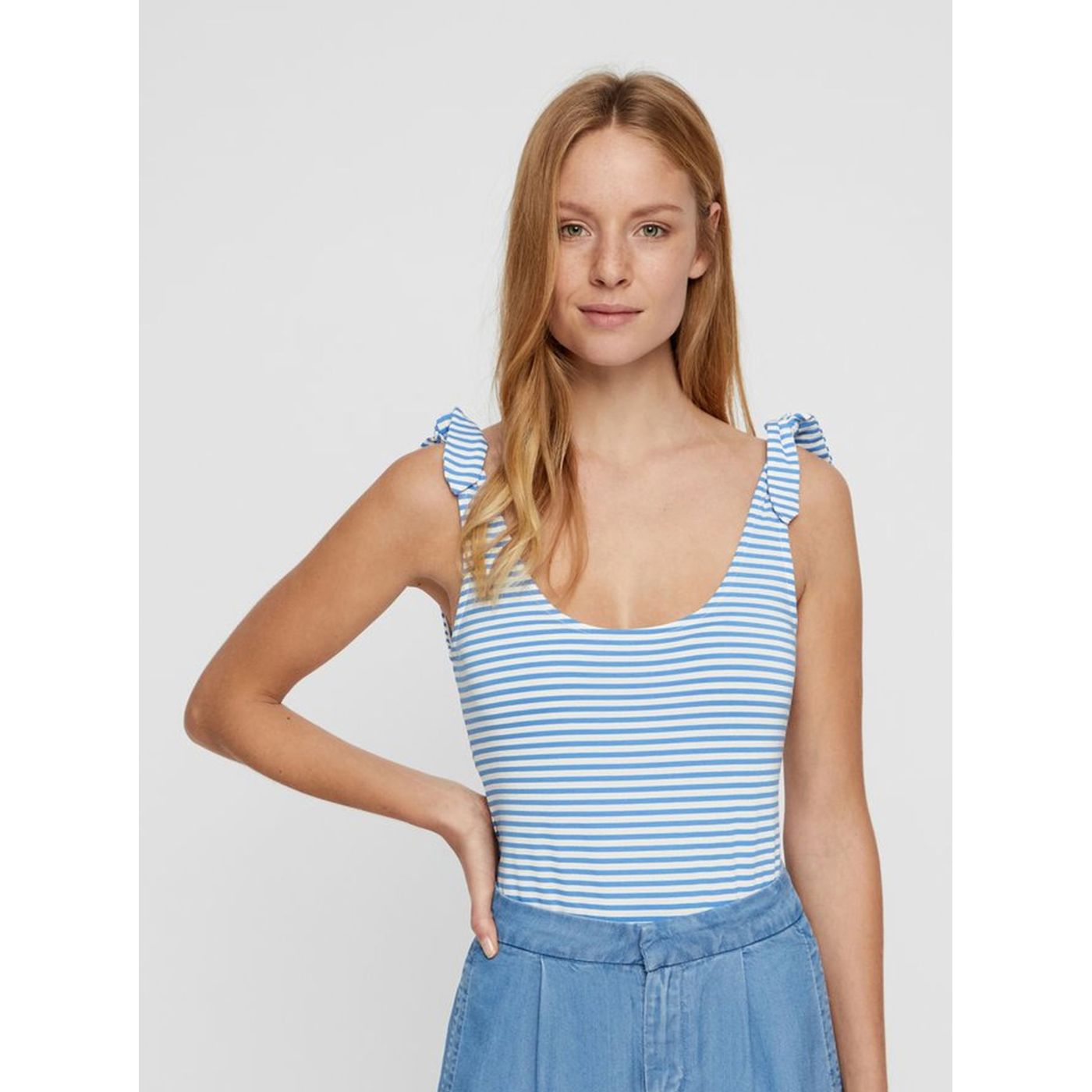 White-blue striped points VERO MODA Ava