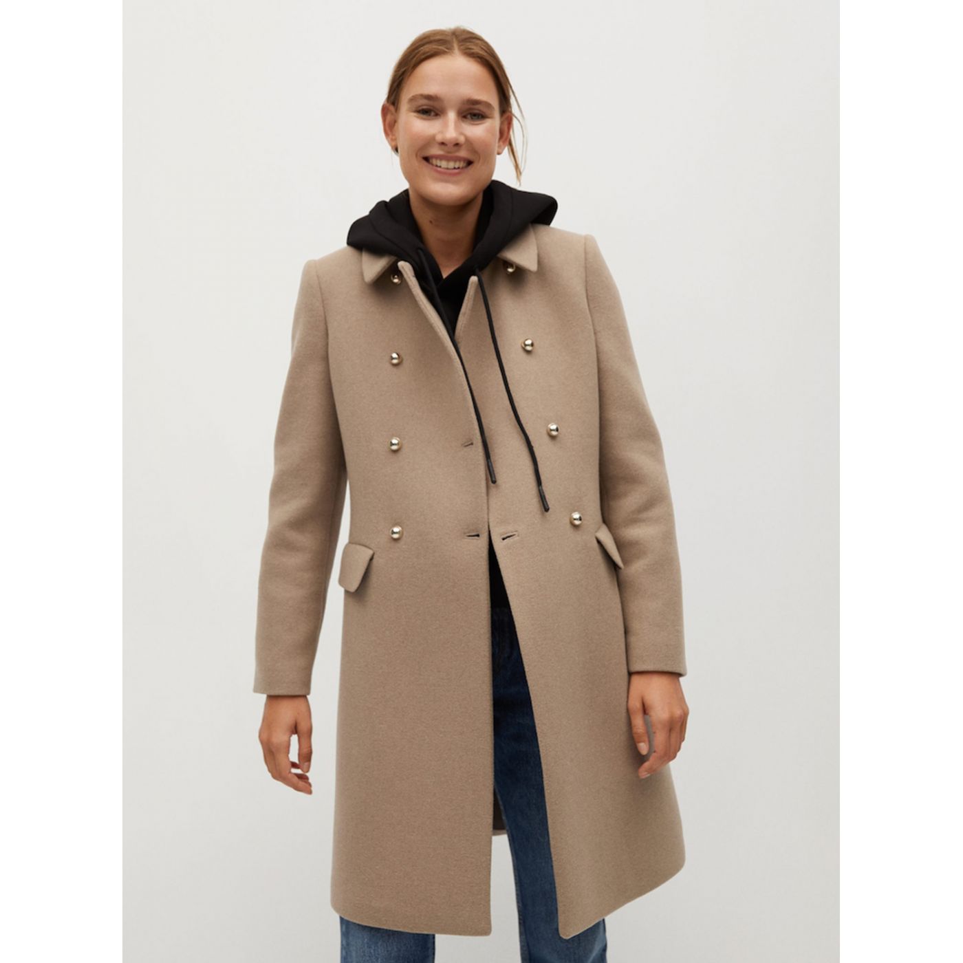Naiste mantel Mango Beige