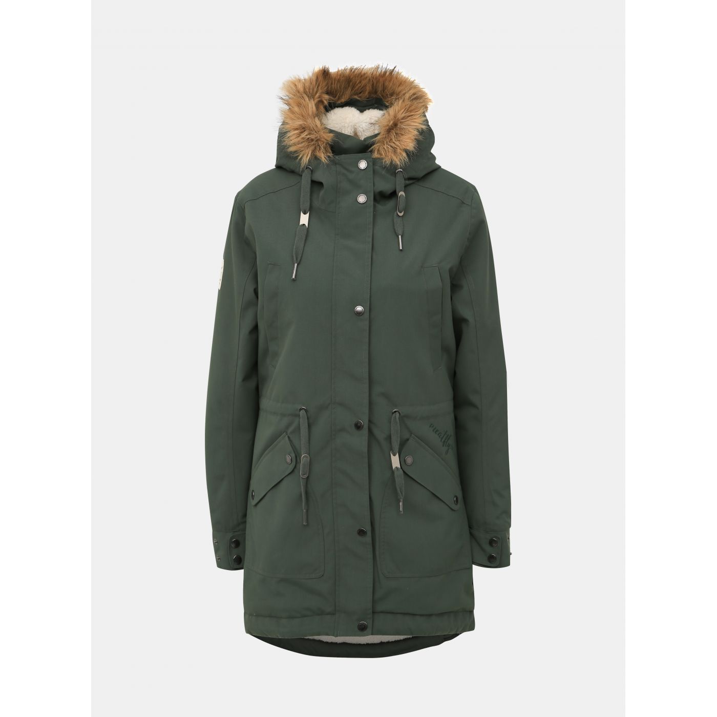 Dark green women's functional winter parka Meatfly Artemis