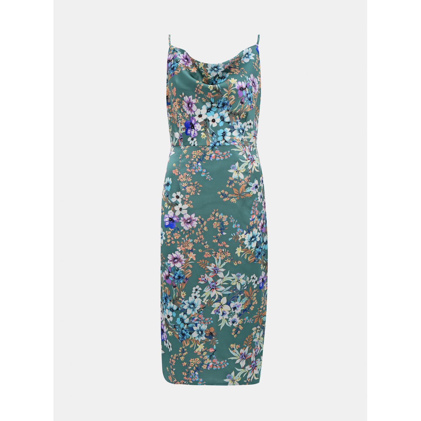 Green floral dress VILA Sitra