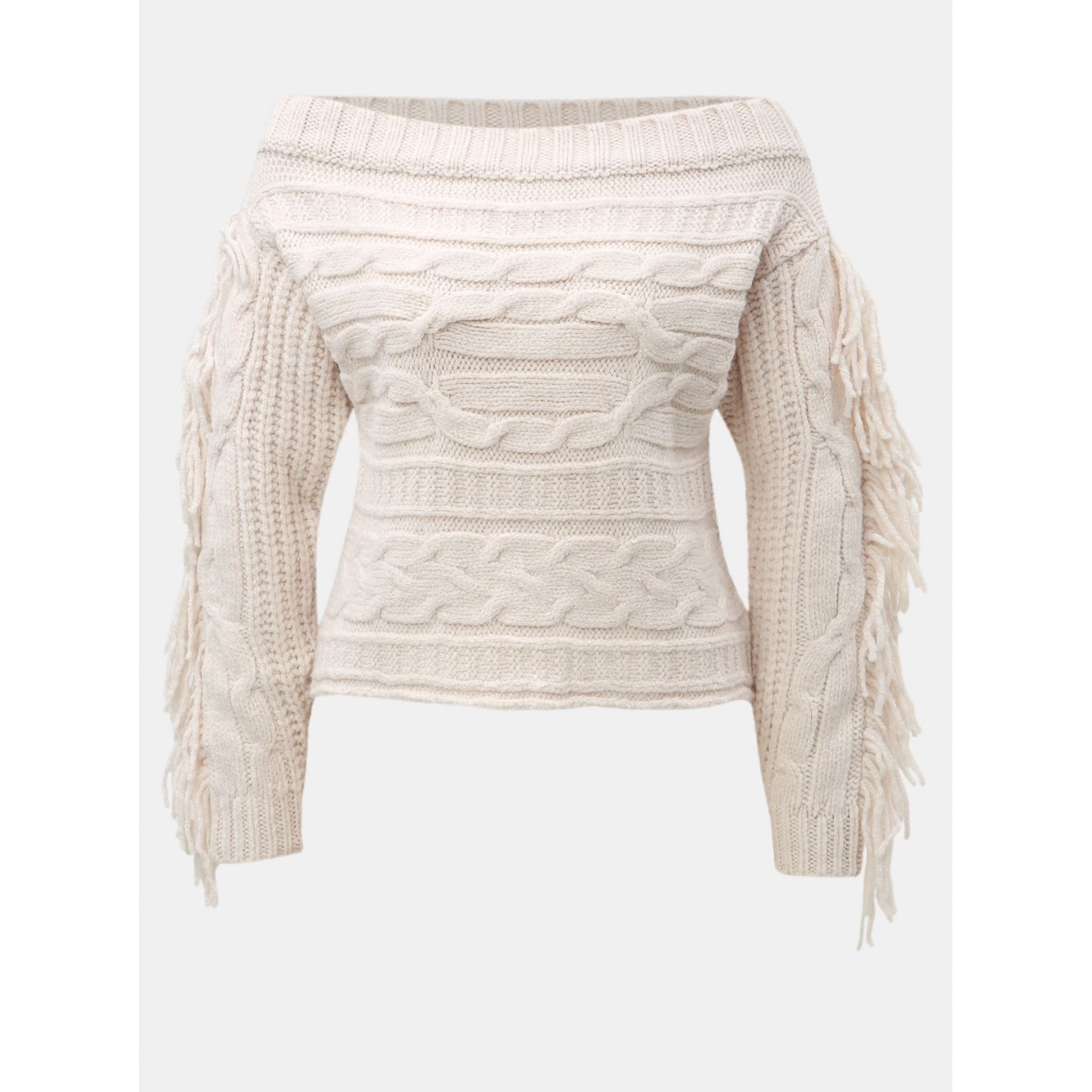 Miss Selfridge's light pink off-the-shoulder sweater