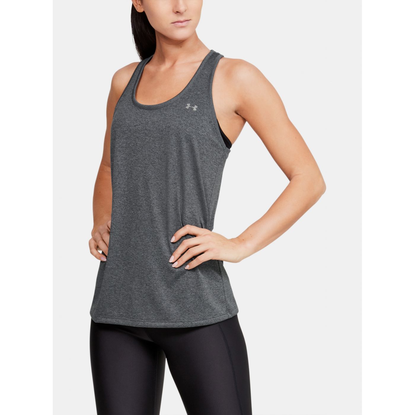 Grey Women's Solid Under Armour T-Shirt