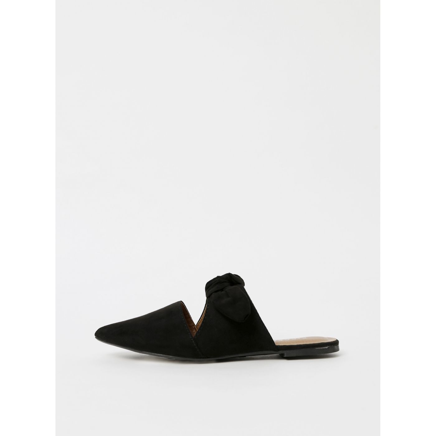 Black Slippers in Suede Pieces Naya