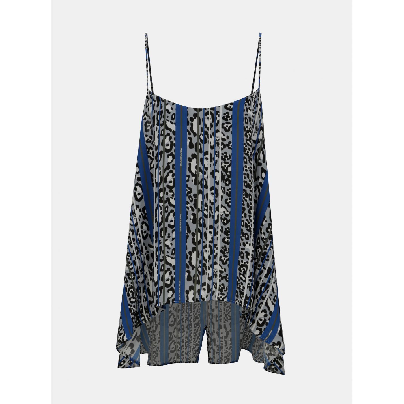 Fornarina Jenny Leopard-print Blue Hanger Top