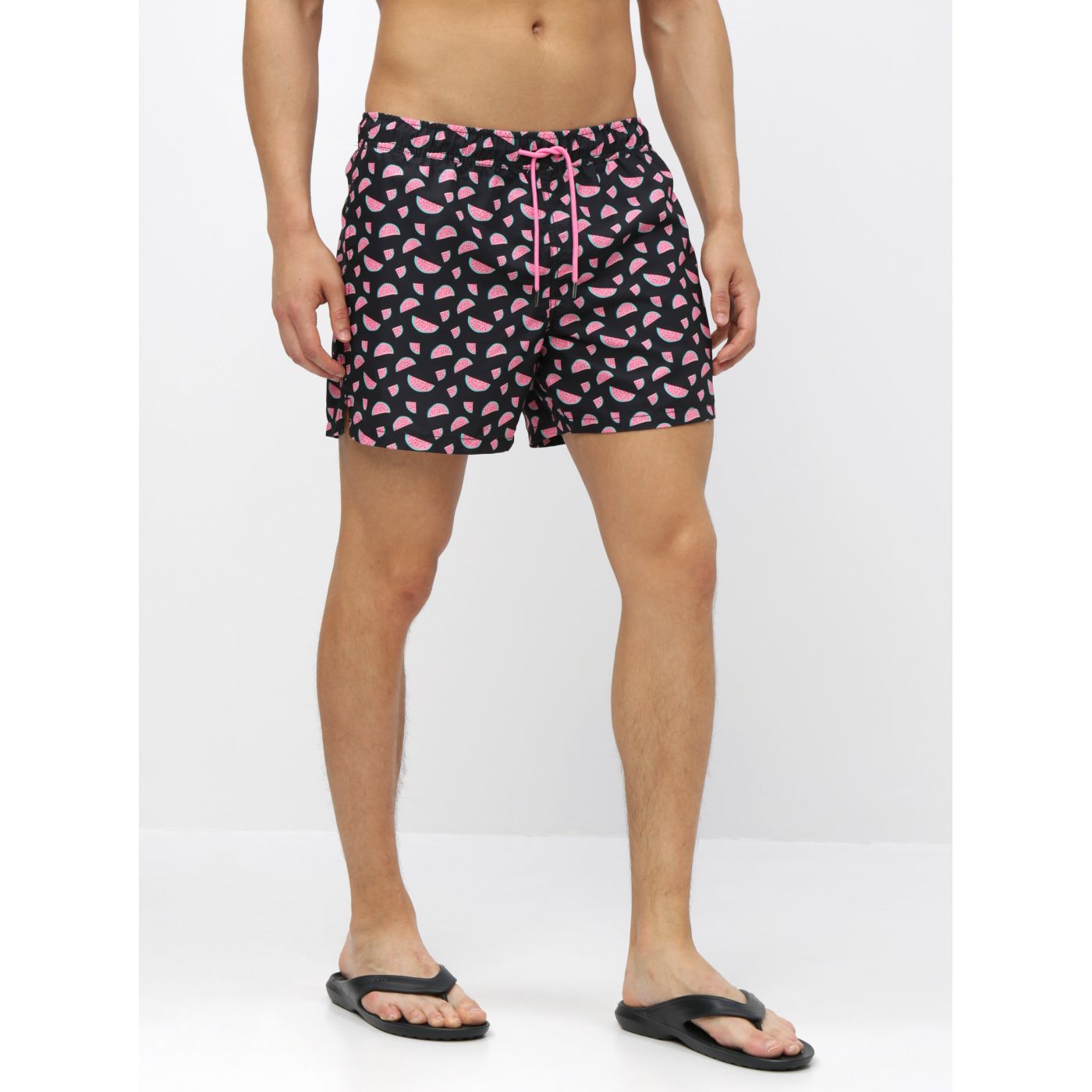 Happy Socks Black Men's Patterned Swimsuit