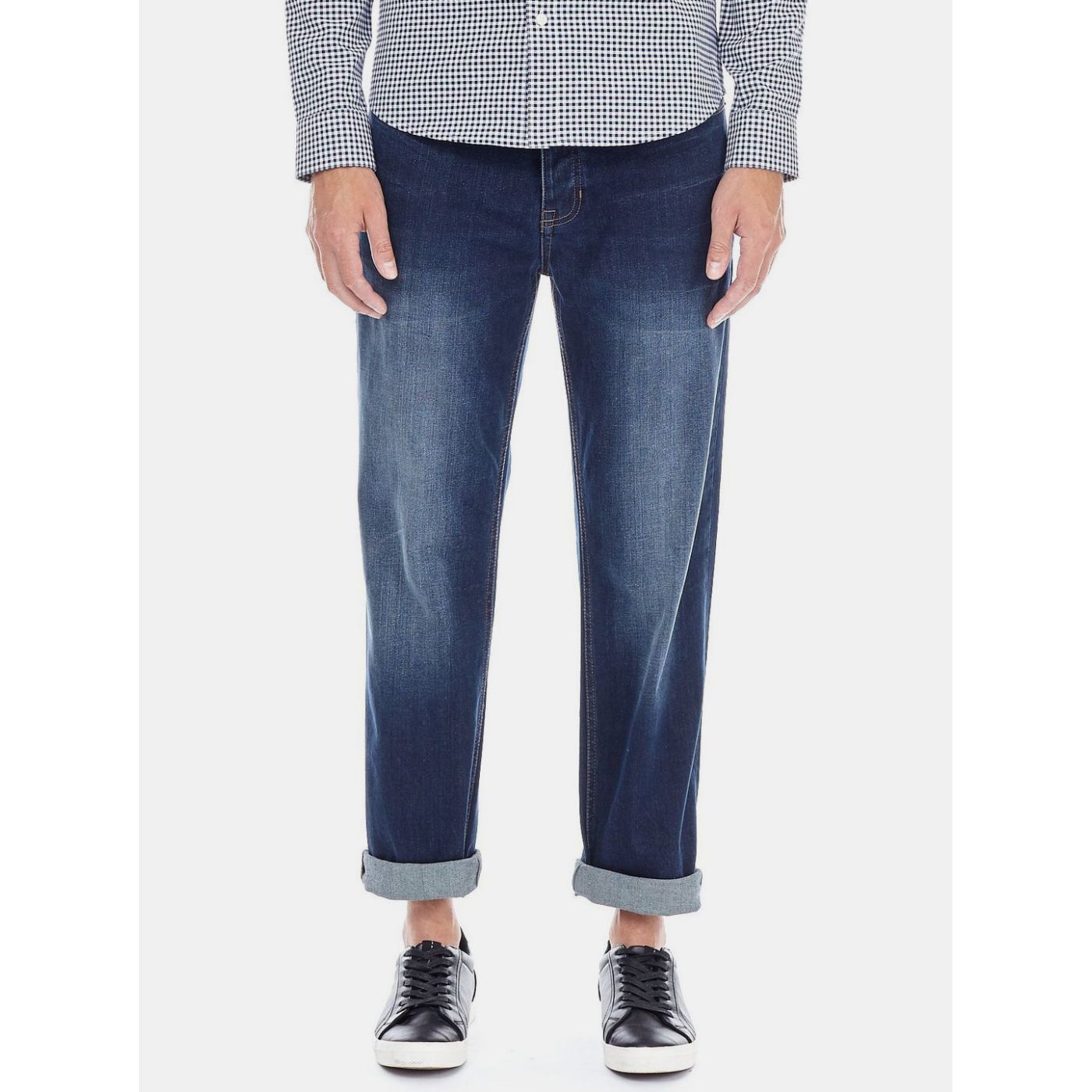 Dark blue straight fit jeans Burton Menswear London