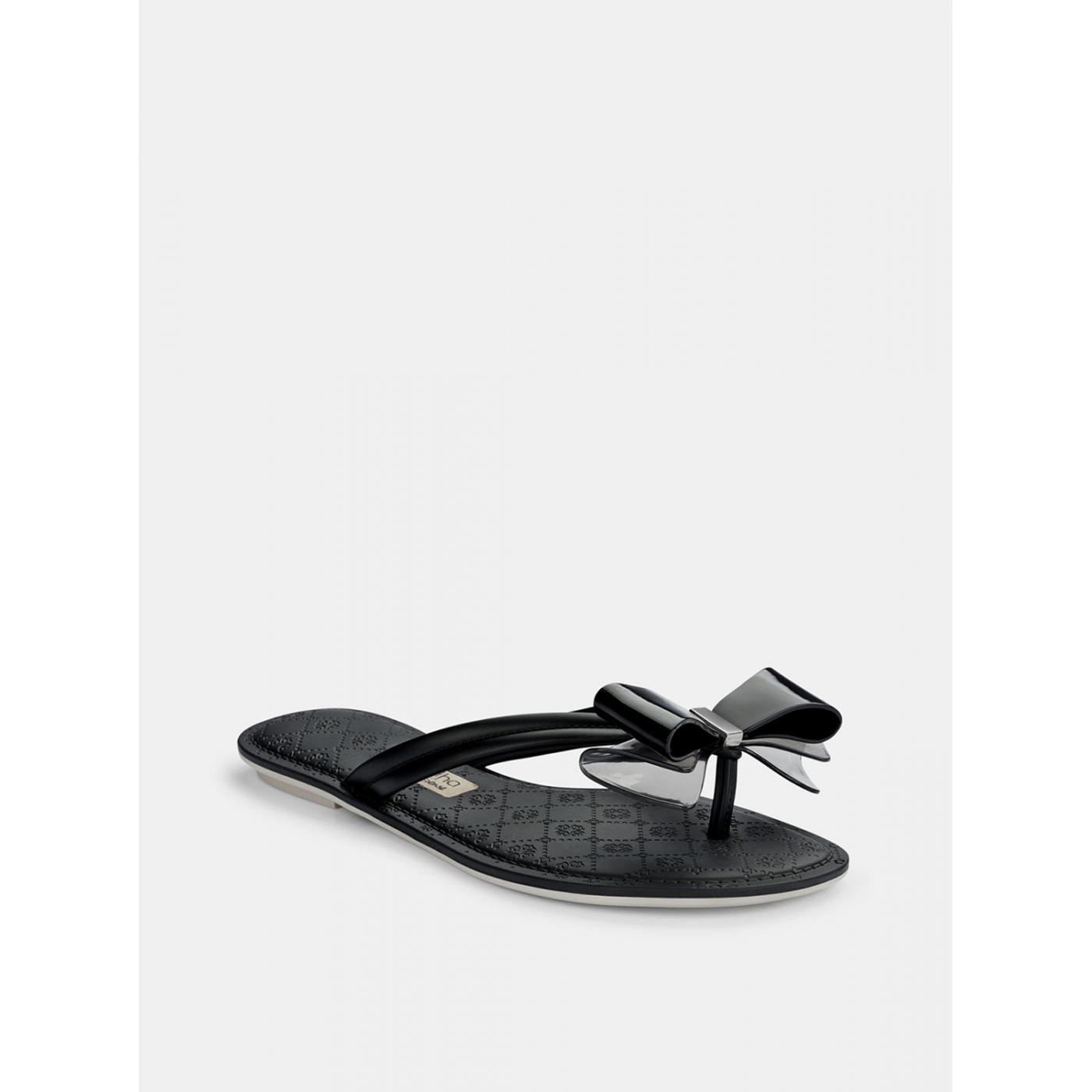 Black flip-flops with Grendha Cartago bow