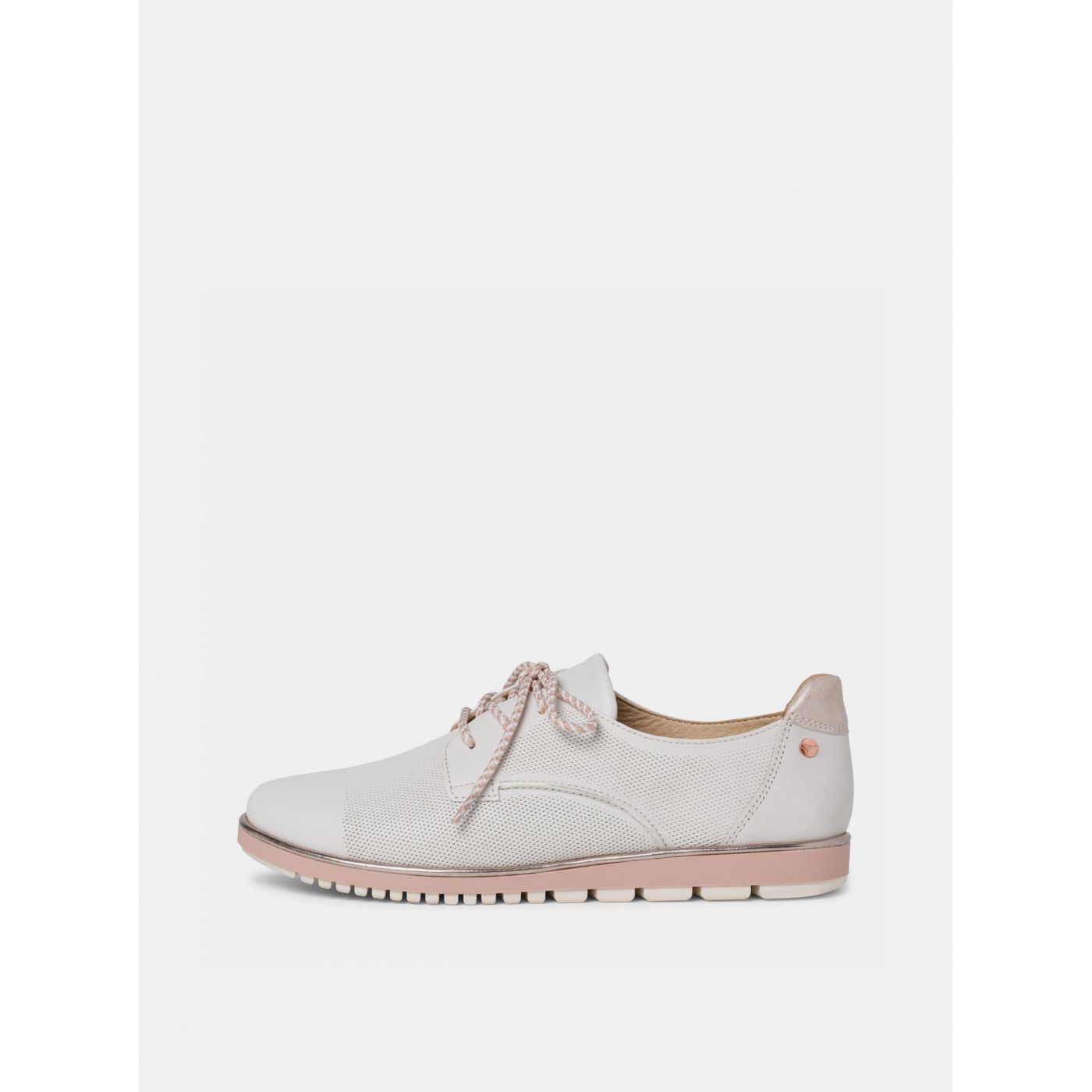 Tamaris White Leather Perforated Shoes