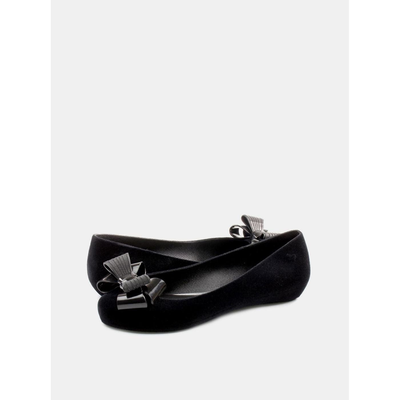Black ballerinas in suede finish with Zaxy Pop Flocket bow