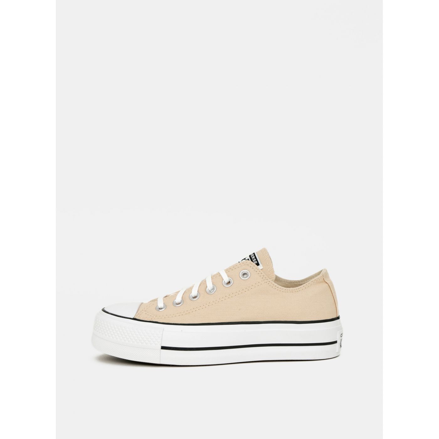 Beige women's sneakers on the Converse platform