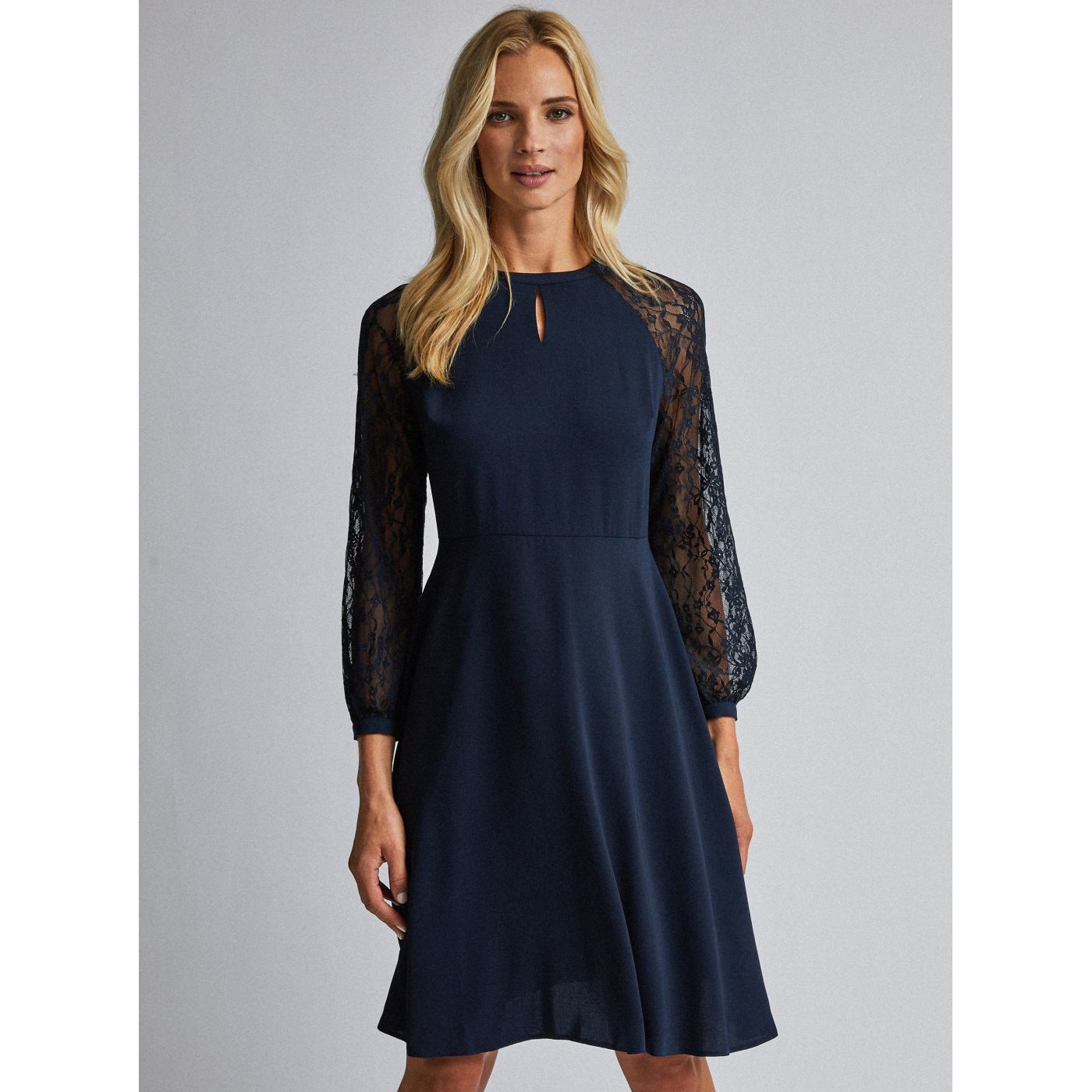 Dark blue dress with lace Dorothy Perkins