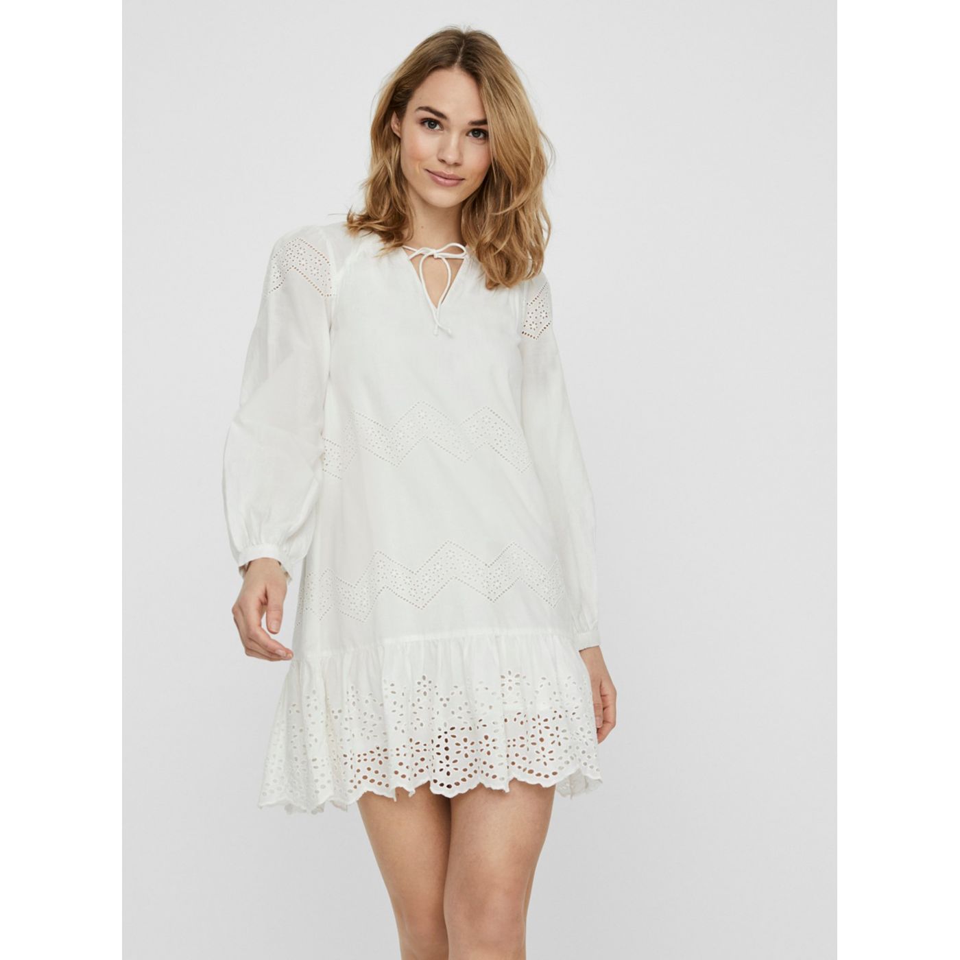 White dress with madeira VERO MODA Olivia