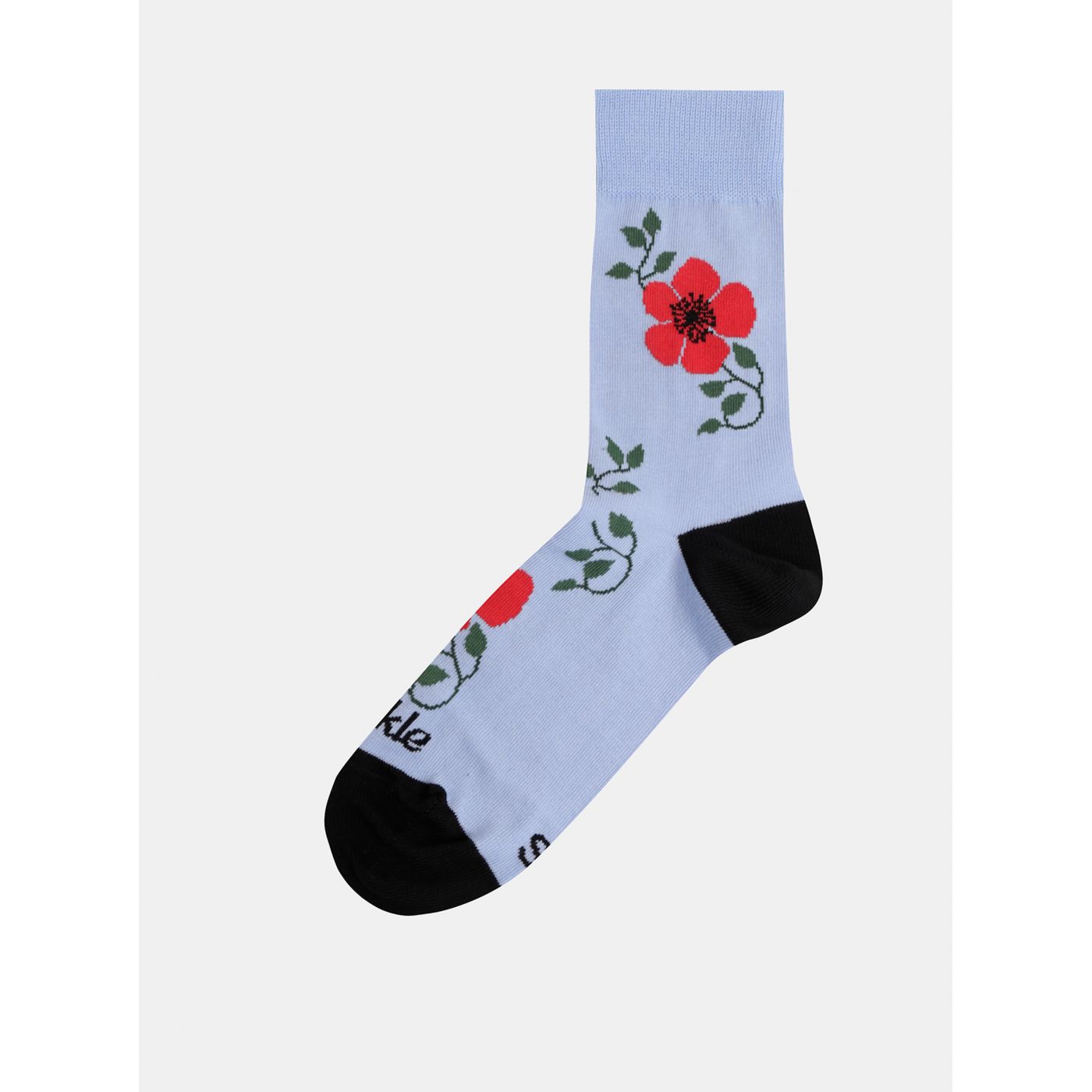 Light Blue Women's Floral Socks Fusakle Arrow Red