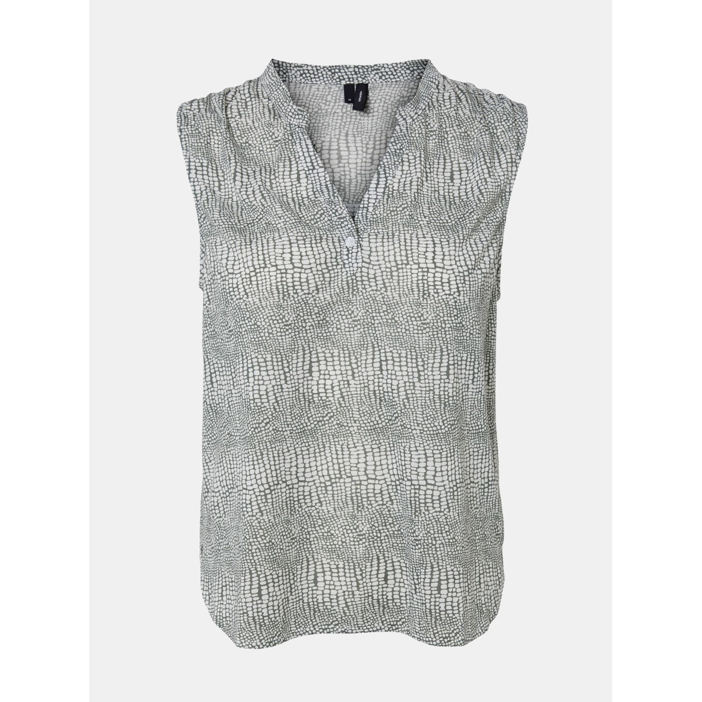 Vero MODA Luci white-green blouse with snake pattern