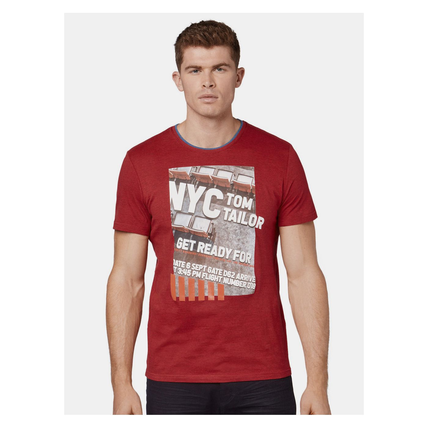 Tom Tailor Red Men's Annealed T-Shirt