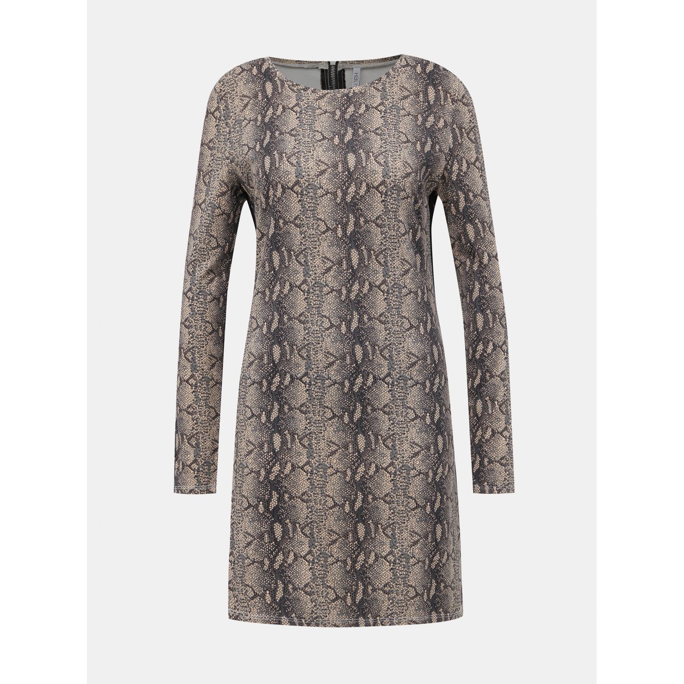 Beige dress with snake pattern and lampas Haily ́s Cora