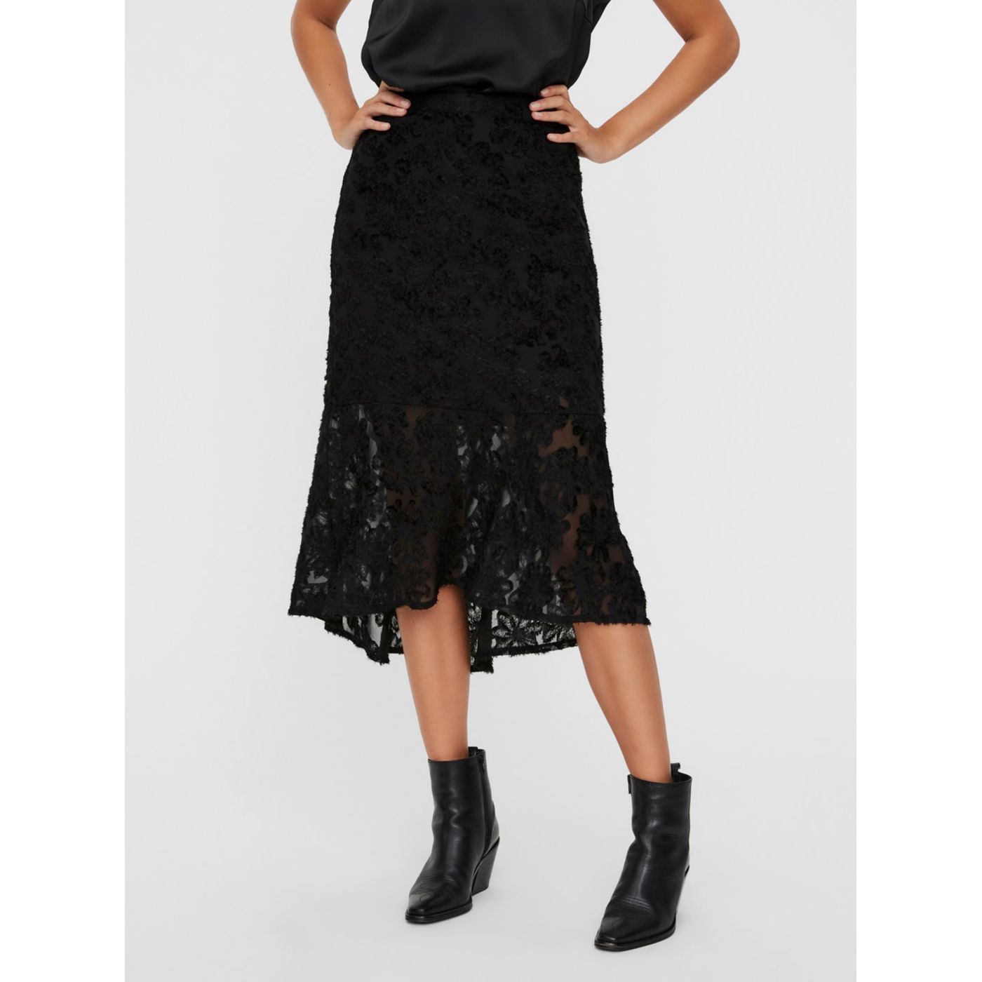 Black Lace Midi Skirt AWARE by VERO MODA Kaya