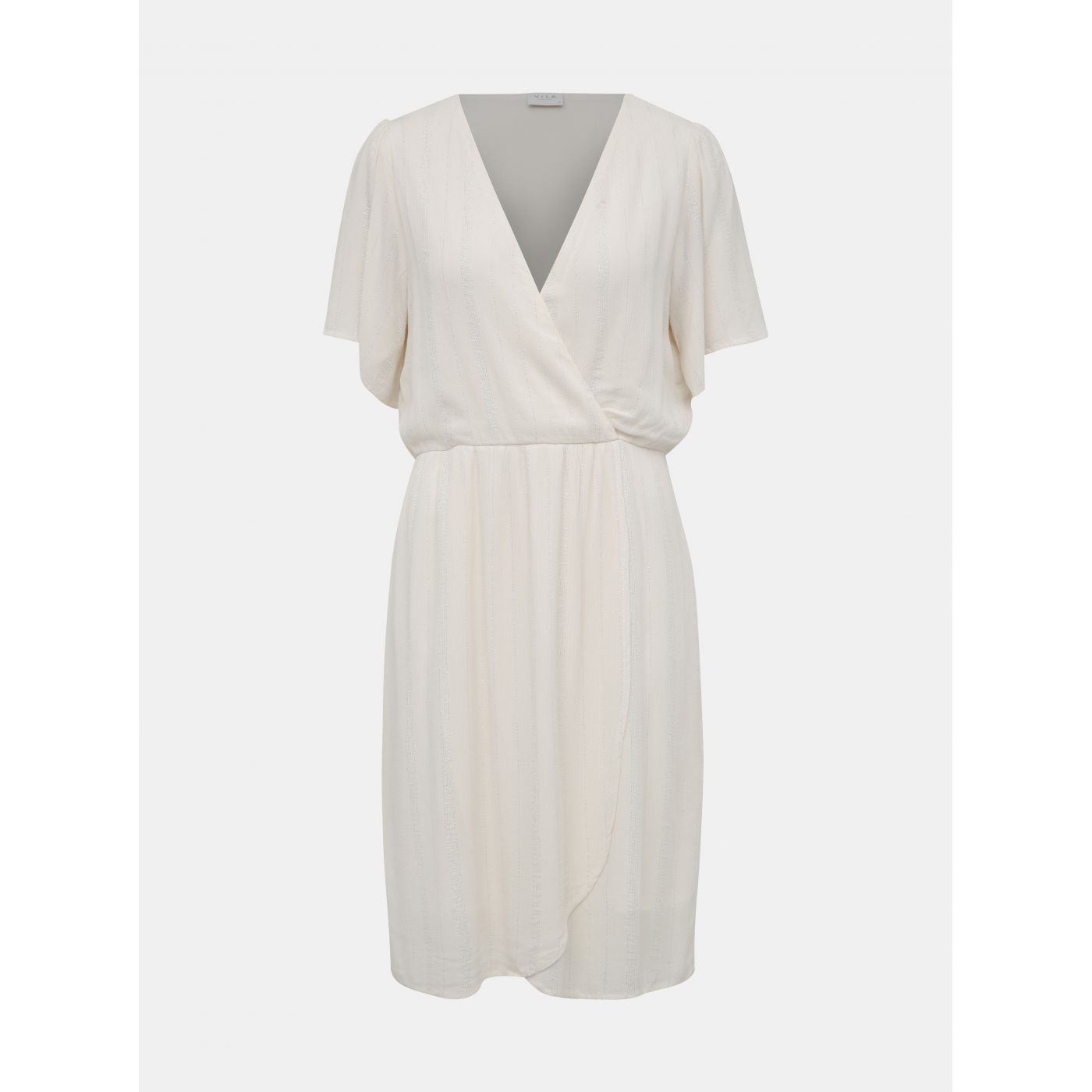 Cream dress with metallic fibre VILA Skum