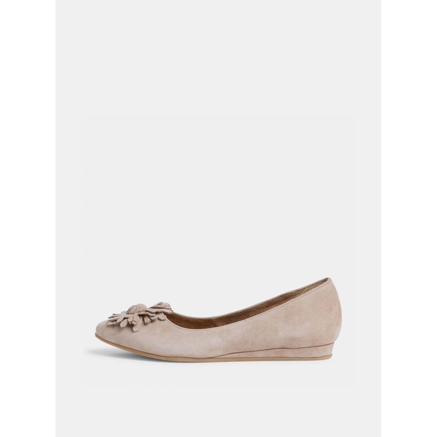 Beige suede ballerinas Tamaris