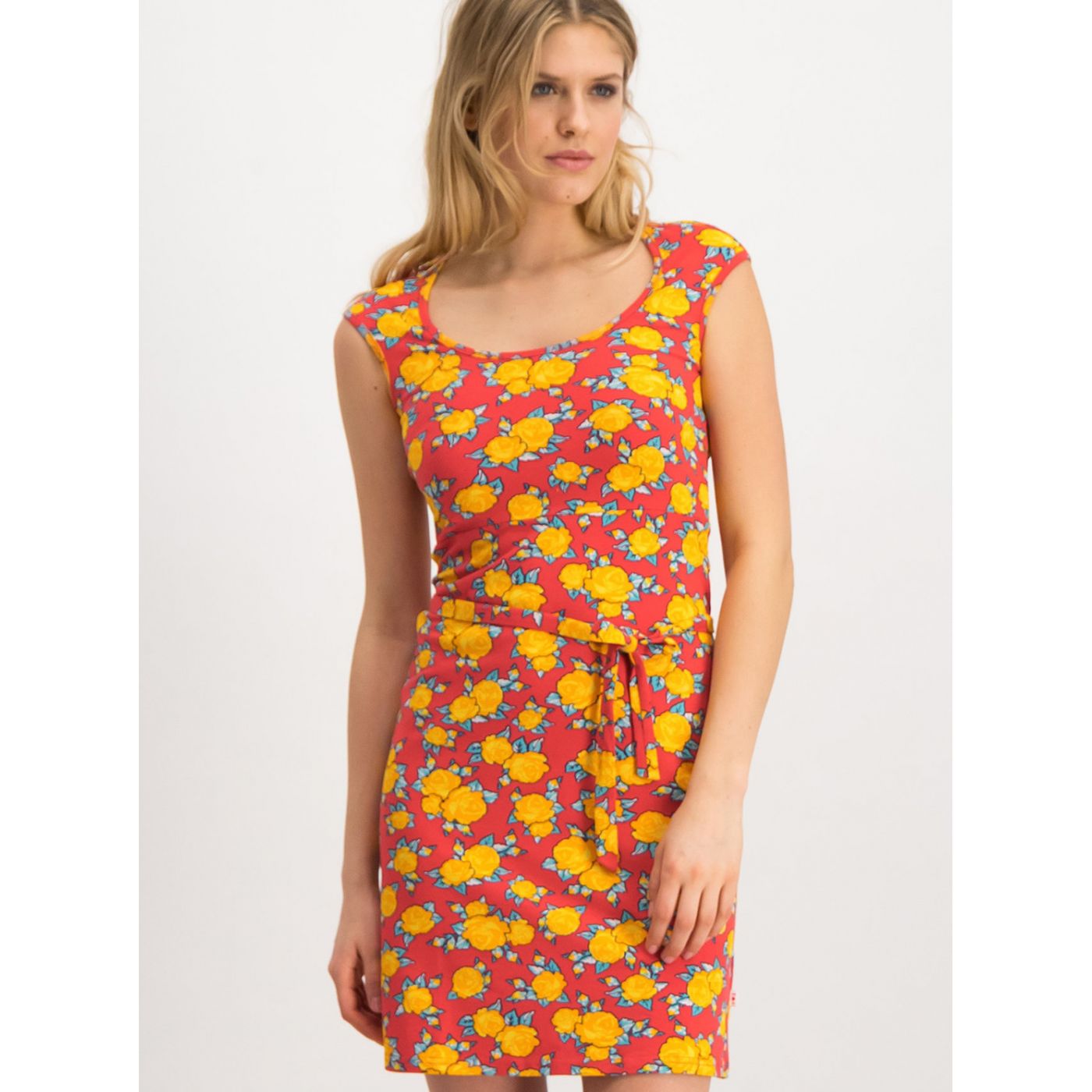 Blutsgeschwister Yellow-red floral dress