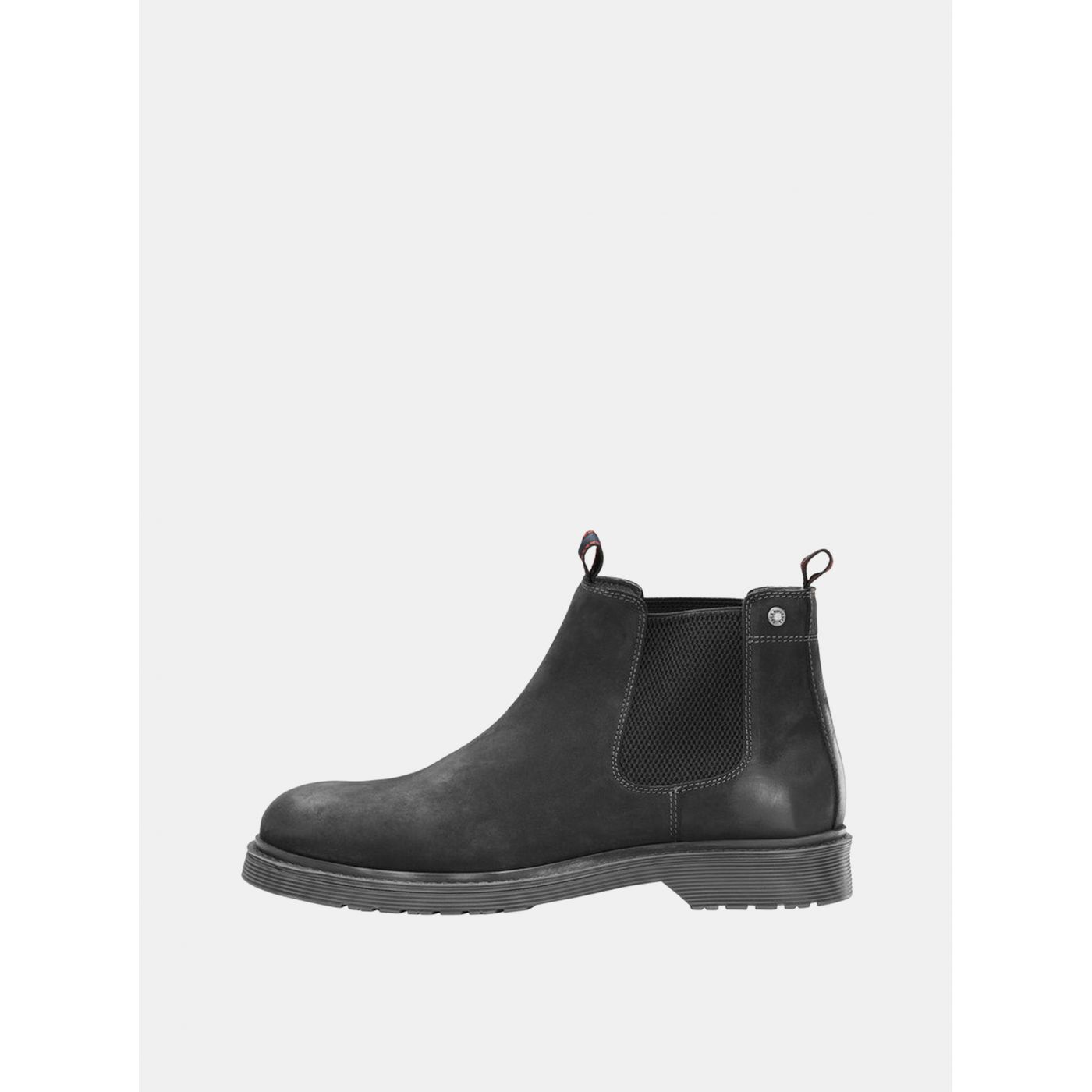 Black Men's Leather Chelsea Shoes Jack & Jones Leyton