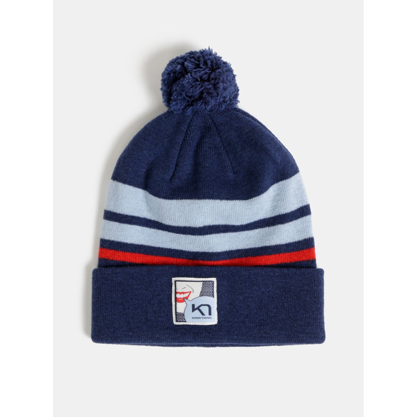Dark blue cap with wool admission with pompom Kari Traa Bumb