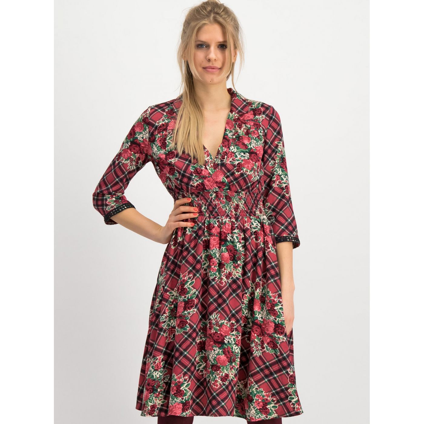 Blutsgeschwister Crowned Heart Red Plaid Dress