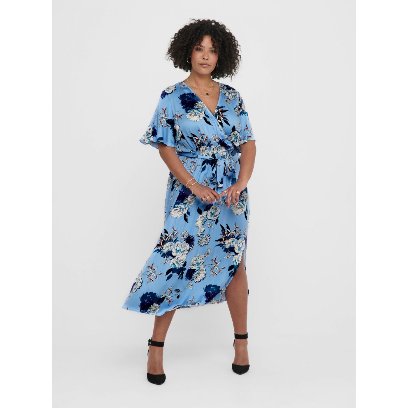 Blue Floral Maxi dress ONLY CARMAKOMA Flone