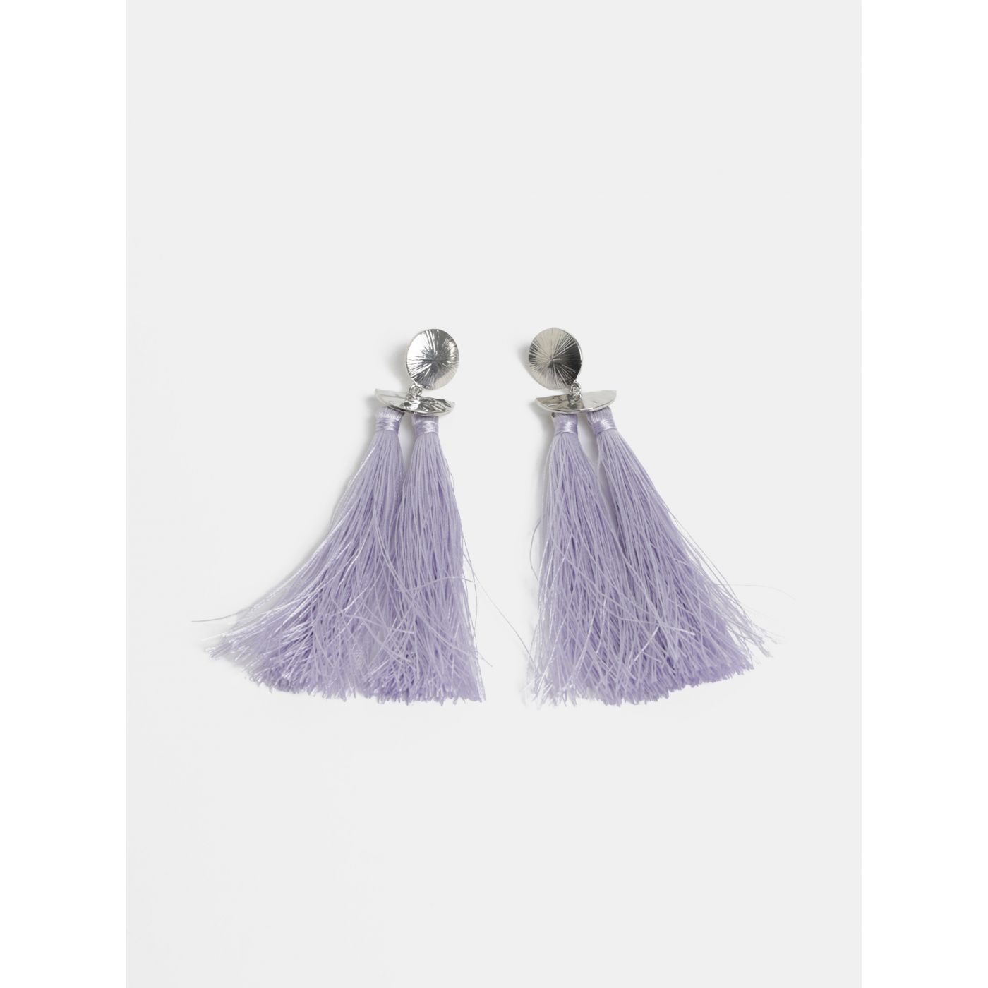 Purple Earrings with Fringed Pieces Kasia