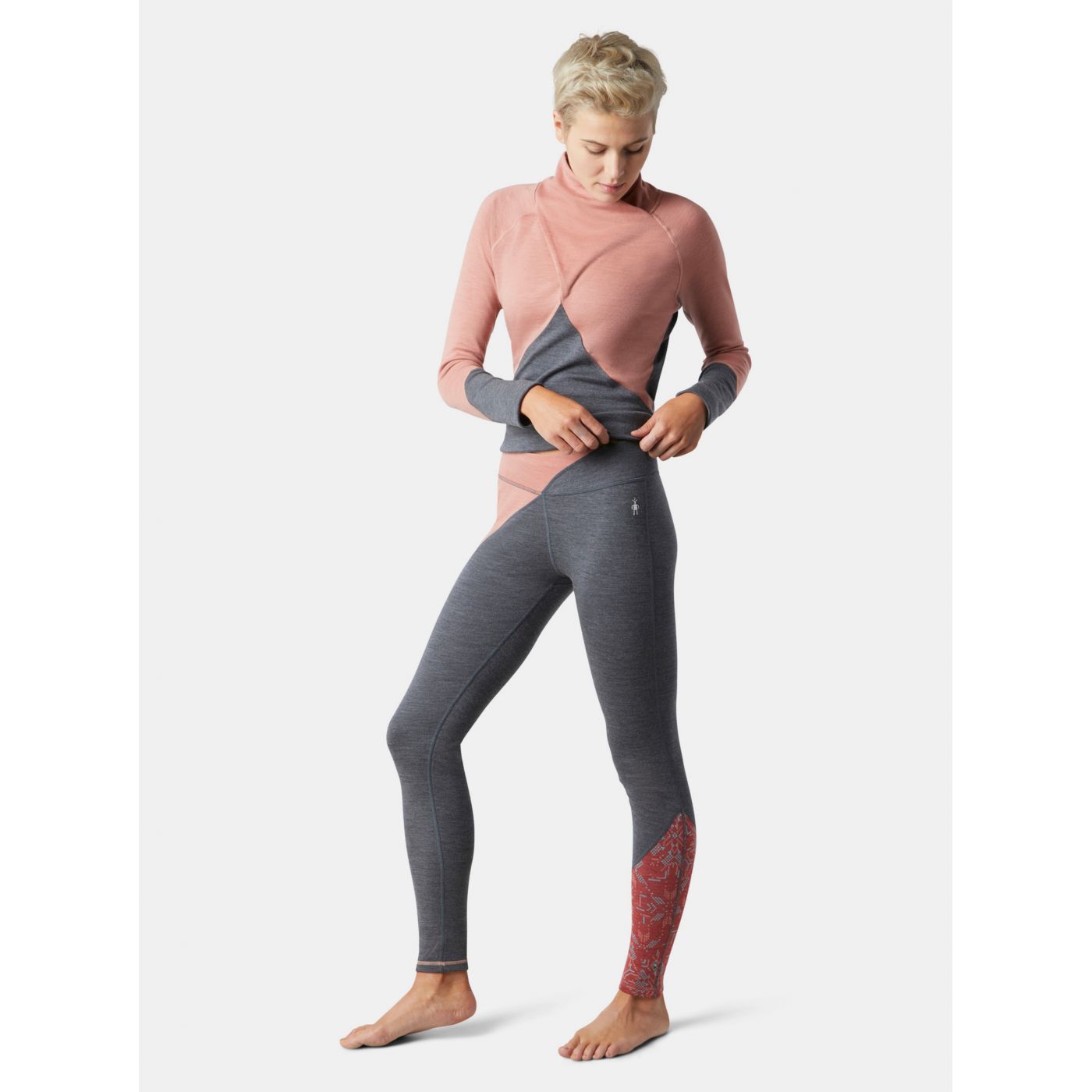 Gray-pink smartwool women's leggings