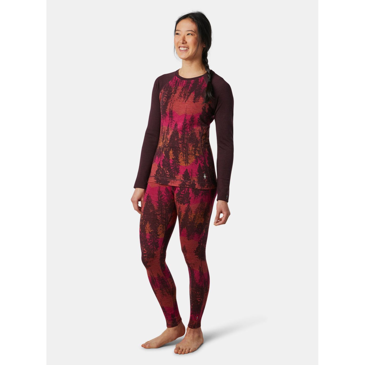 Brown Women's Patterned Sports T-Shirt Smartwool
