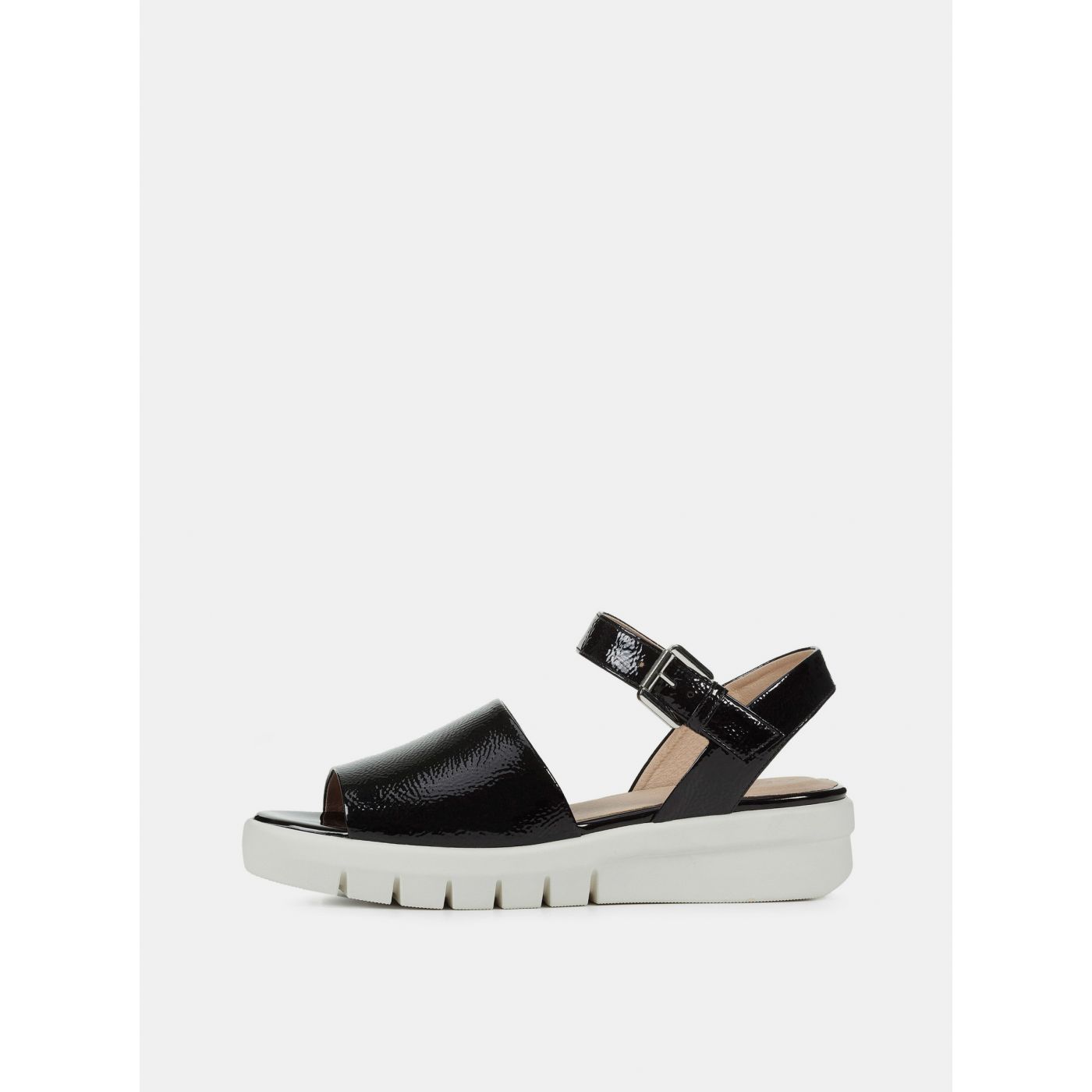 Black women's sandals on Geox Wimbley platform