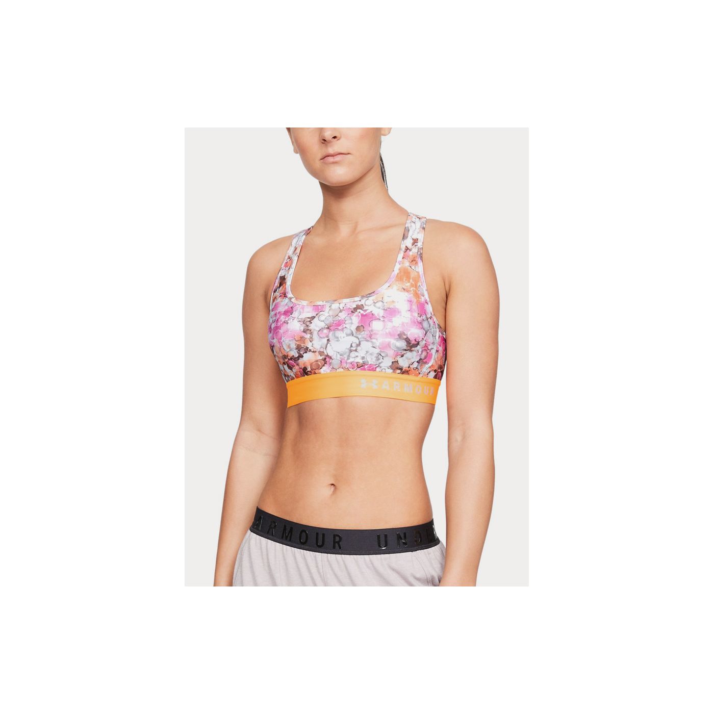 Kompresní podprsenka Under Armour Mid Crossback Printed Bra