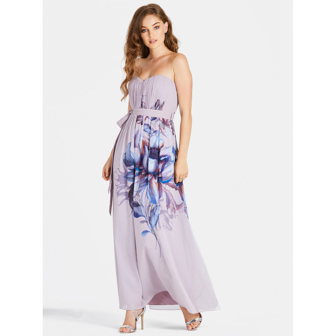 Light Purple Floral Maxi Dress Little Mistress