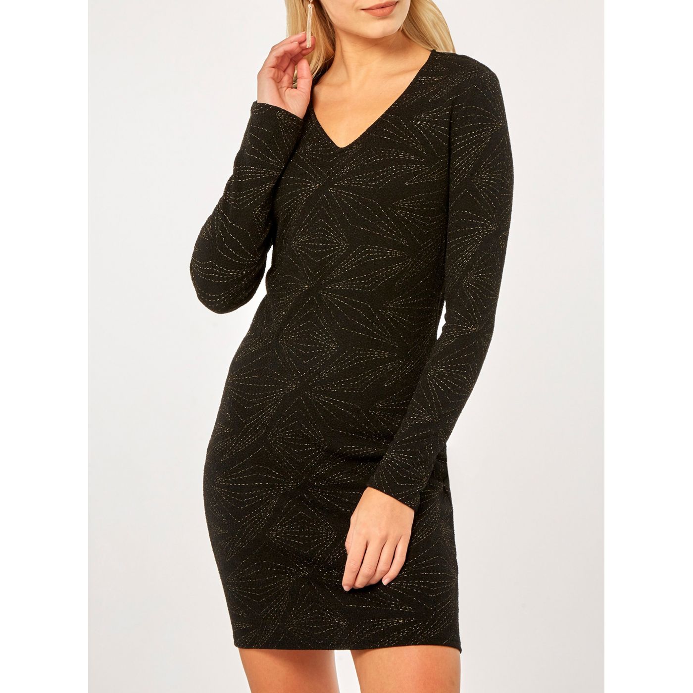 Black dress with metallic fiber Dorothy Perkins
