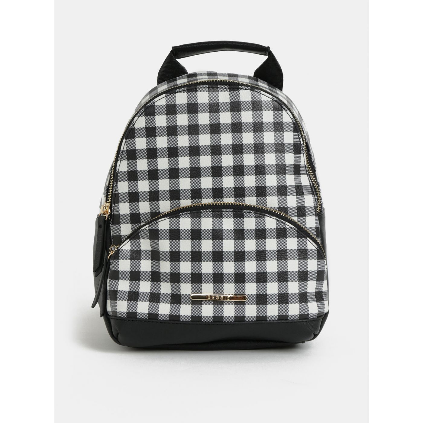 White-black plaid backpack Bessie London