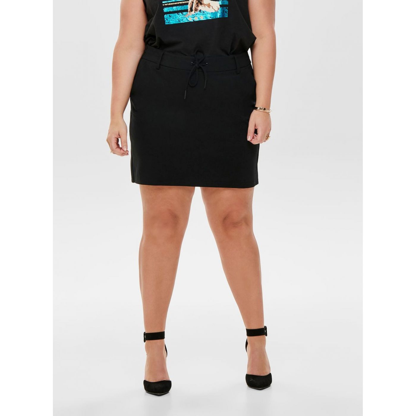 Black Skirt with Pockets ONLY CARMAKOMA Gold Trash