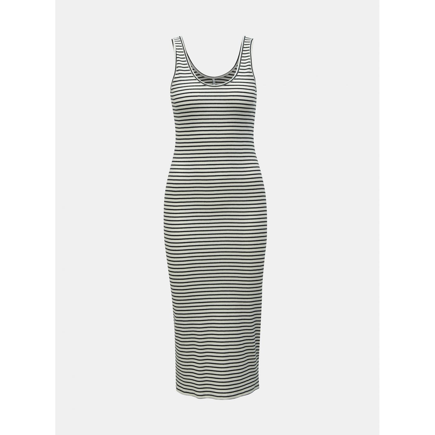 Black-and-white Striped Pouch Basic Dress ONLY Cami