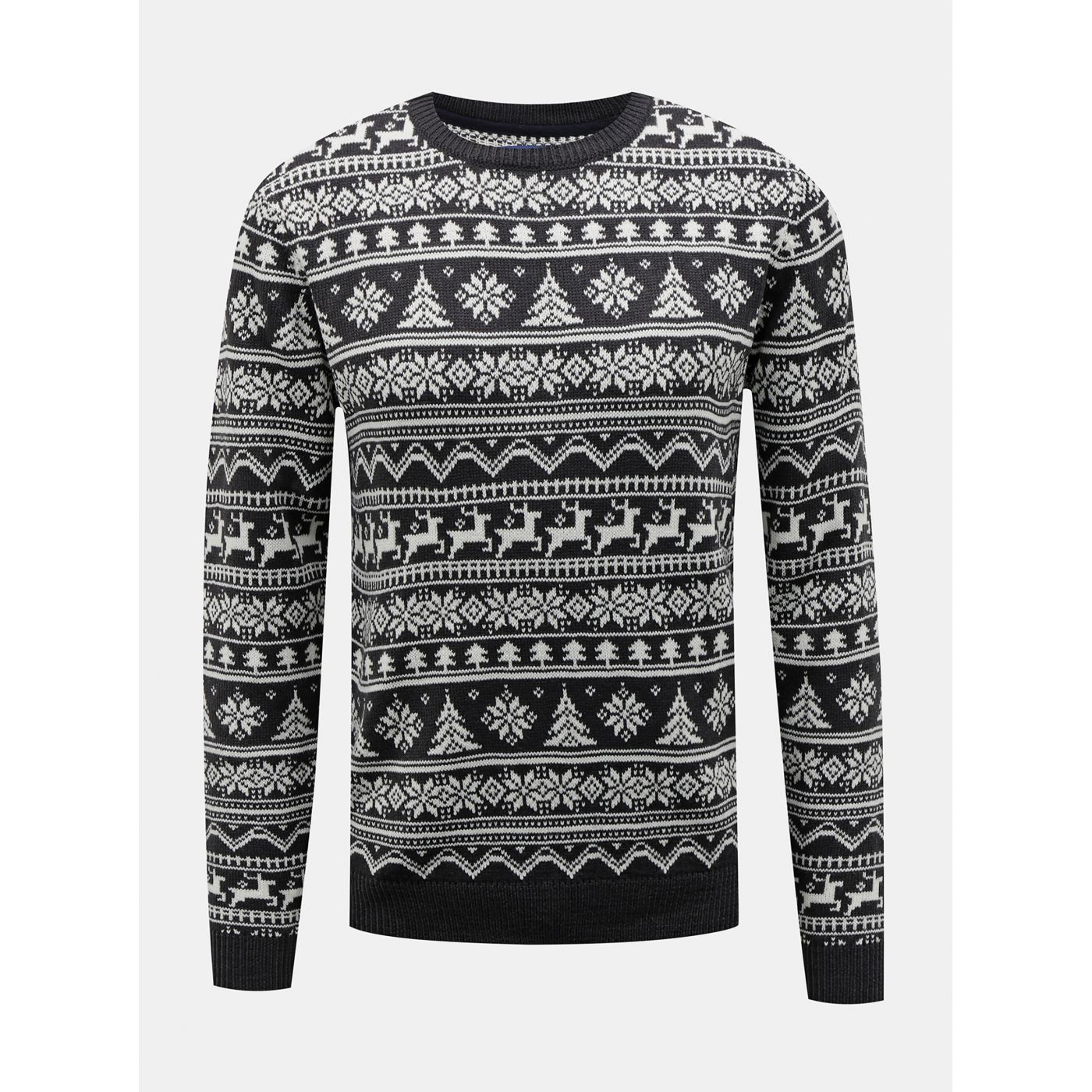 Dark grey sweater with Christmas pattern Blend