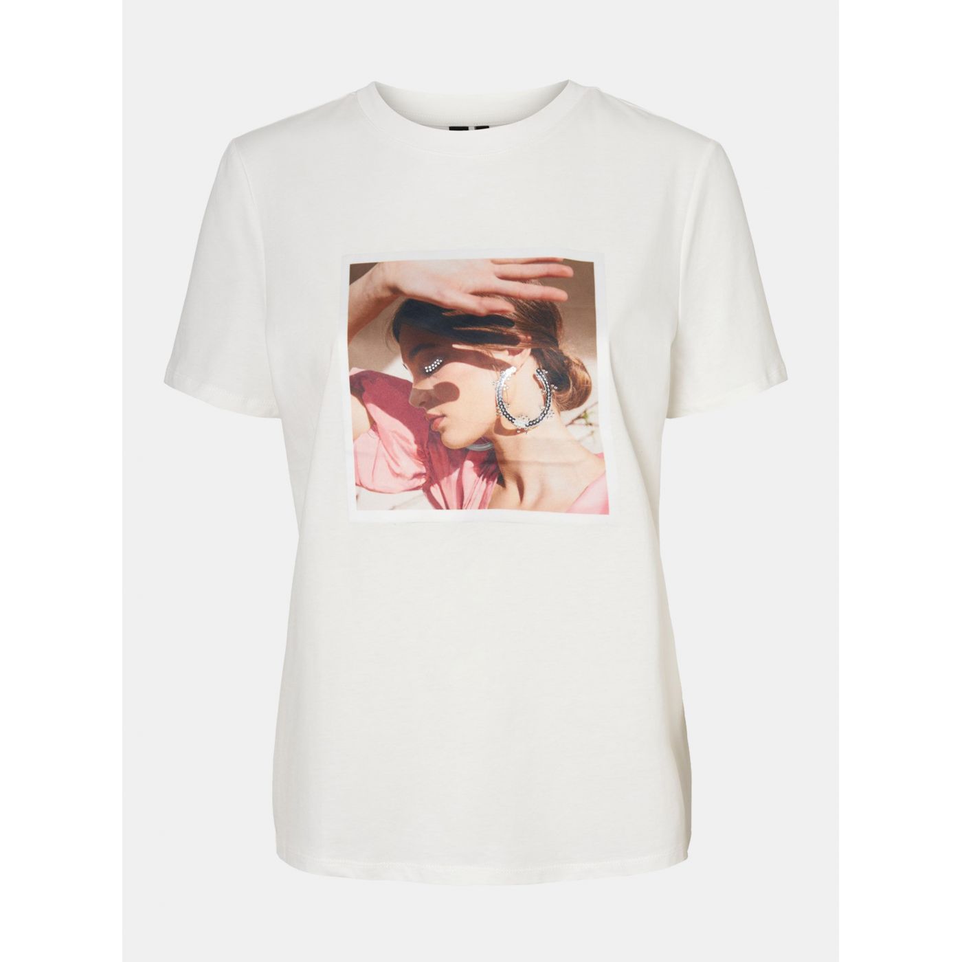 White T-shirt with VERO MODA Flansa print