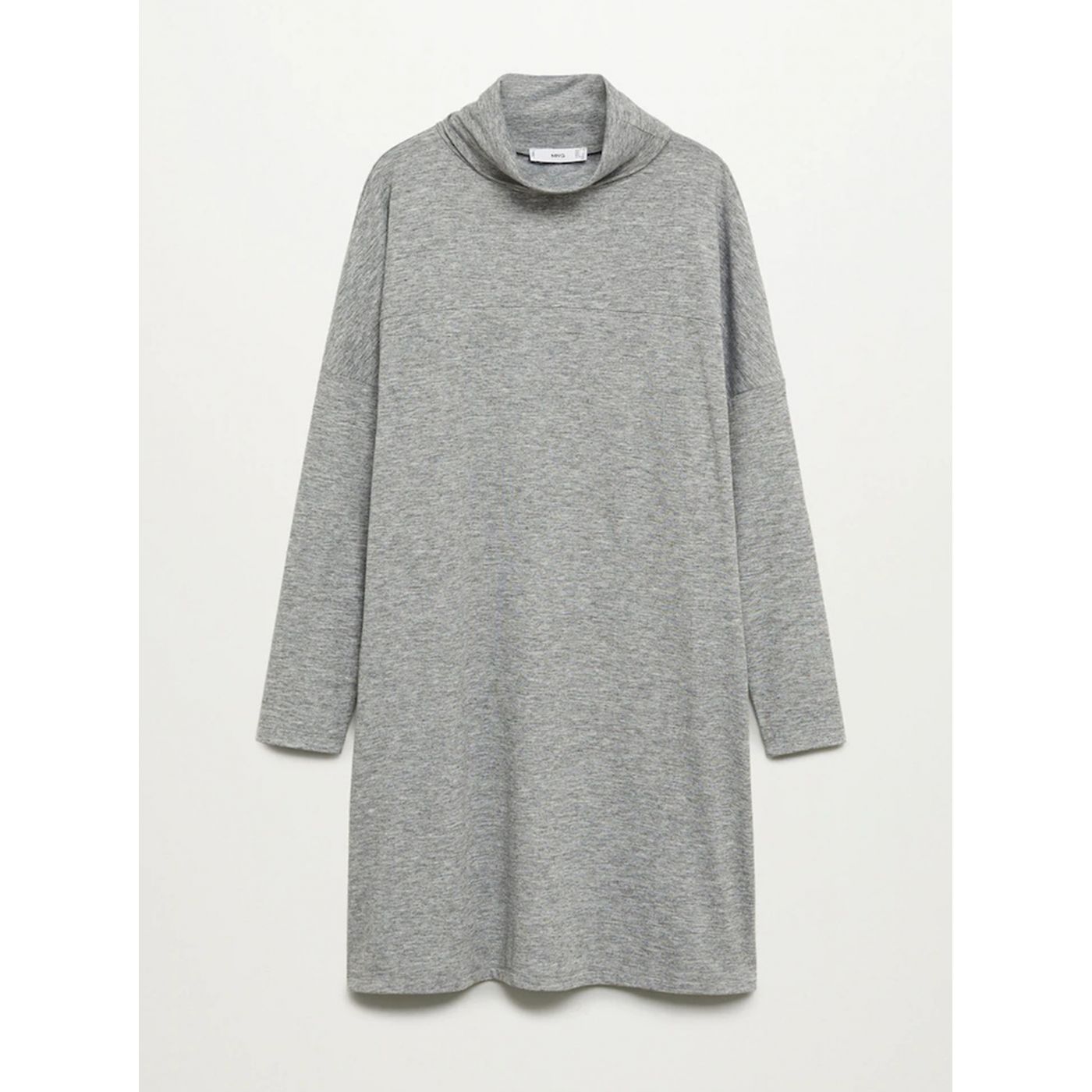 Grey sweater dress with turtleneck Mango