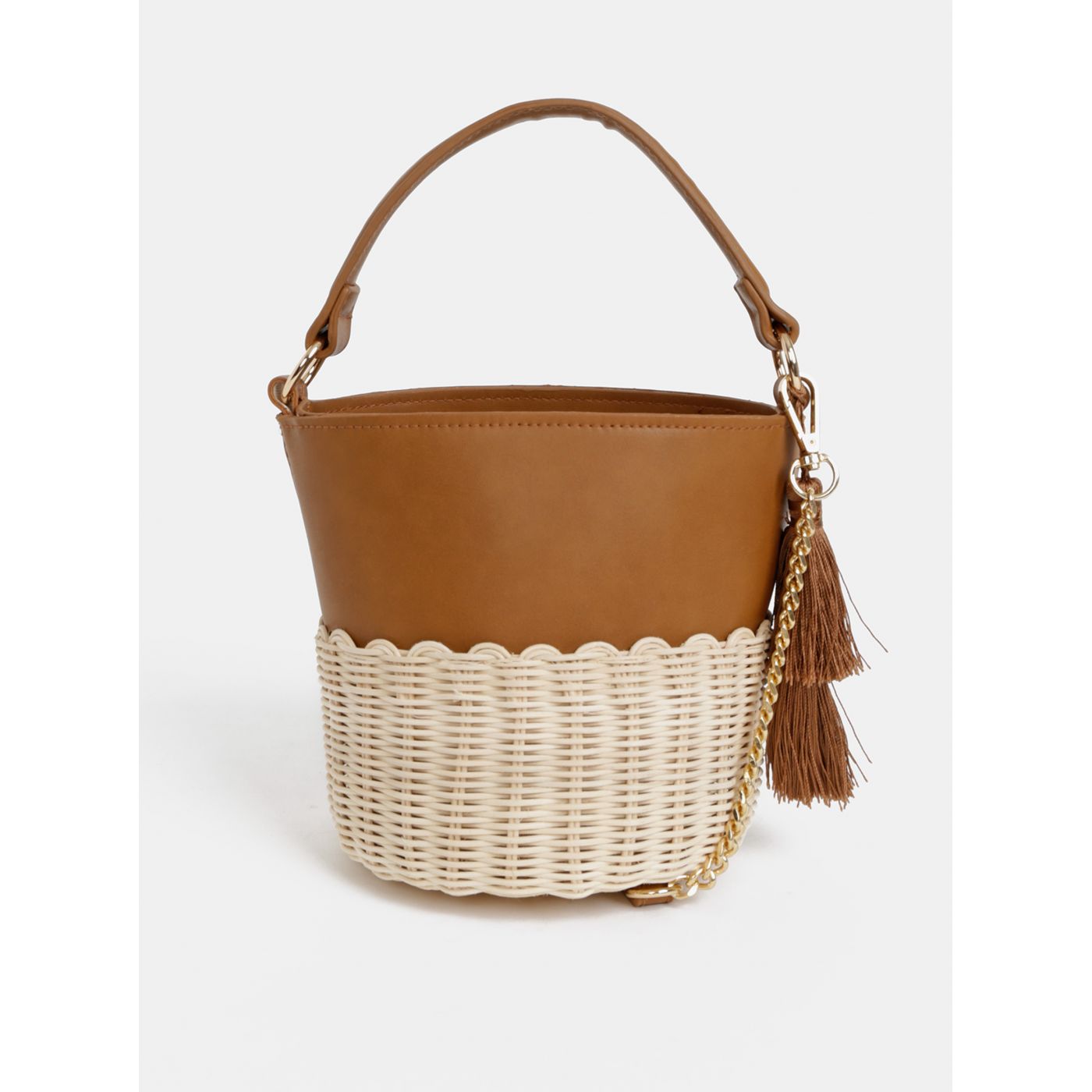 Brown crossbody handbag with ALDO tassels