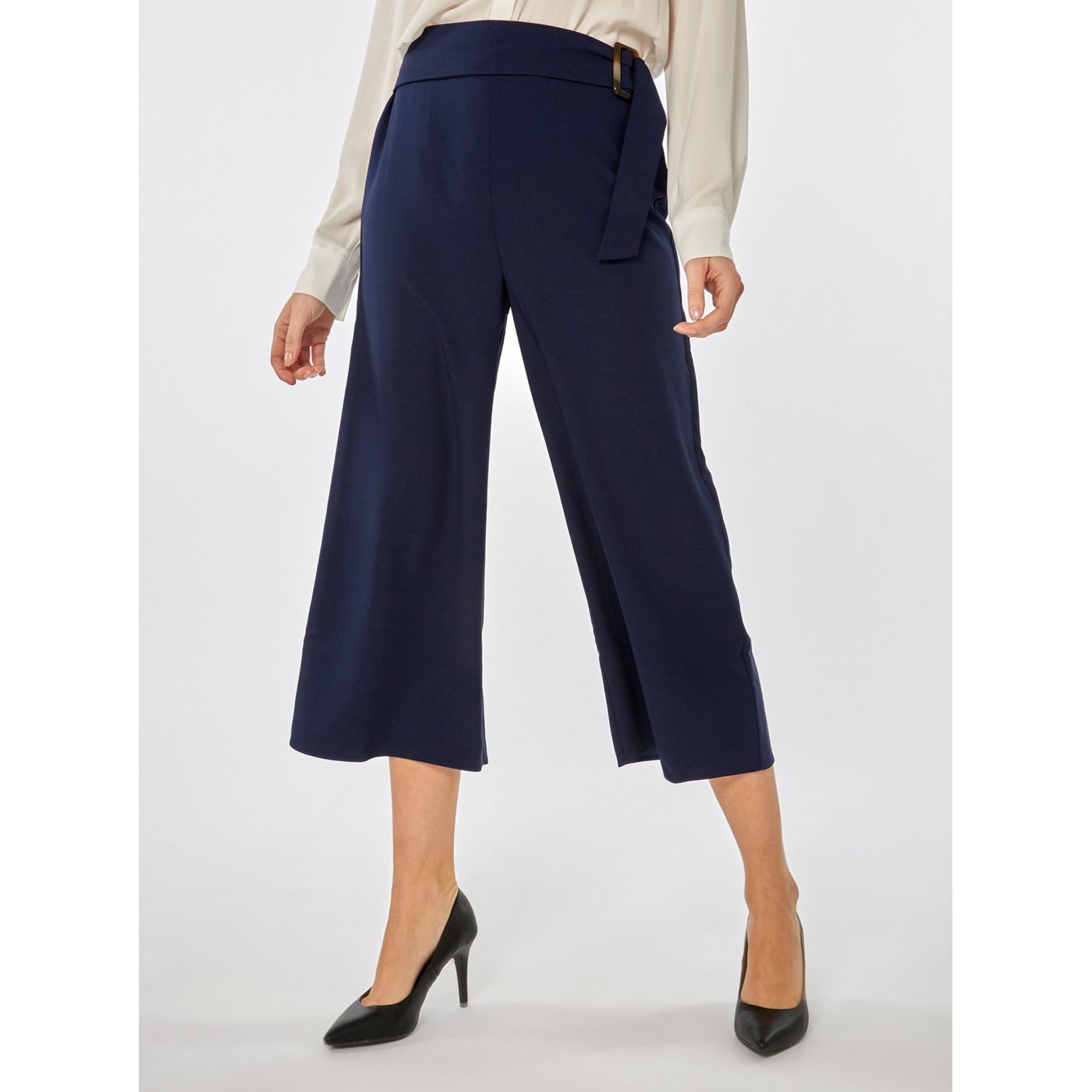 Dark blue culottes with high waist Dorothy Perkins
