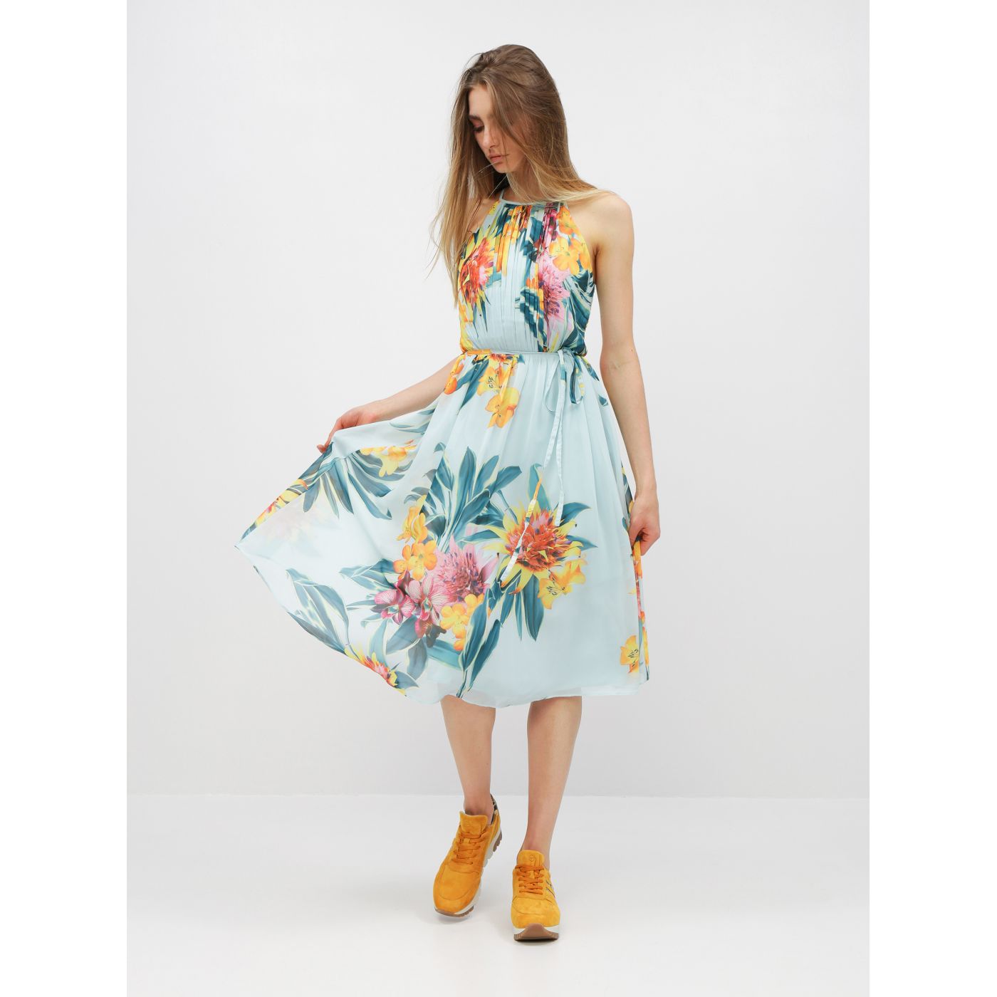 Light Blue Floral Midid dress by Dorothy Perkins