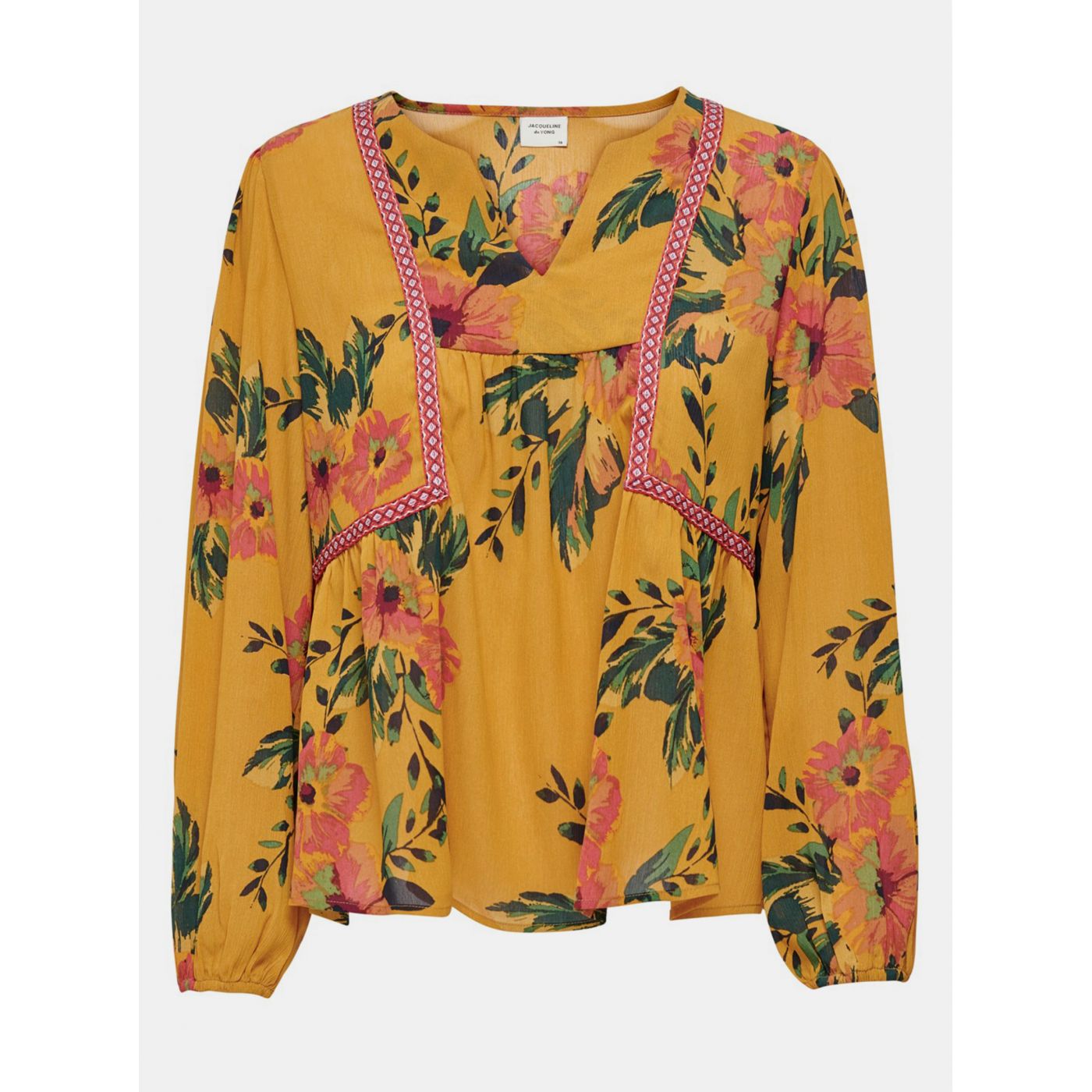 Mustard floral loose blouse Jacqueline de Yong Solis