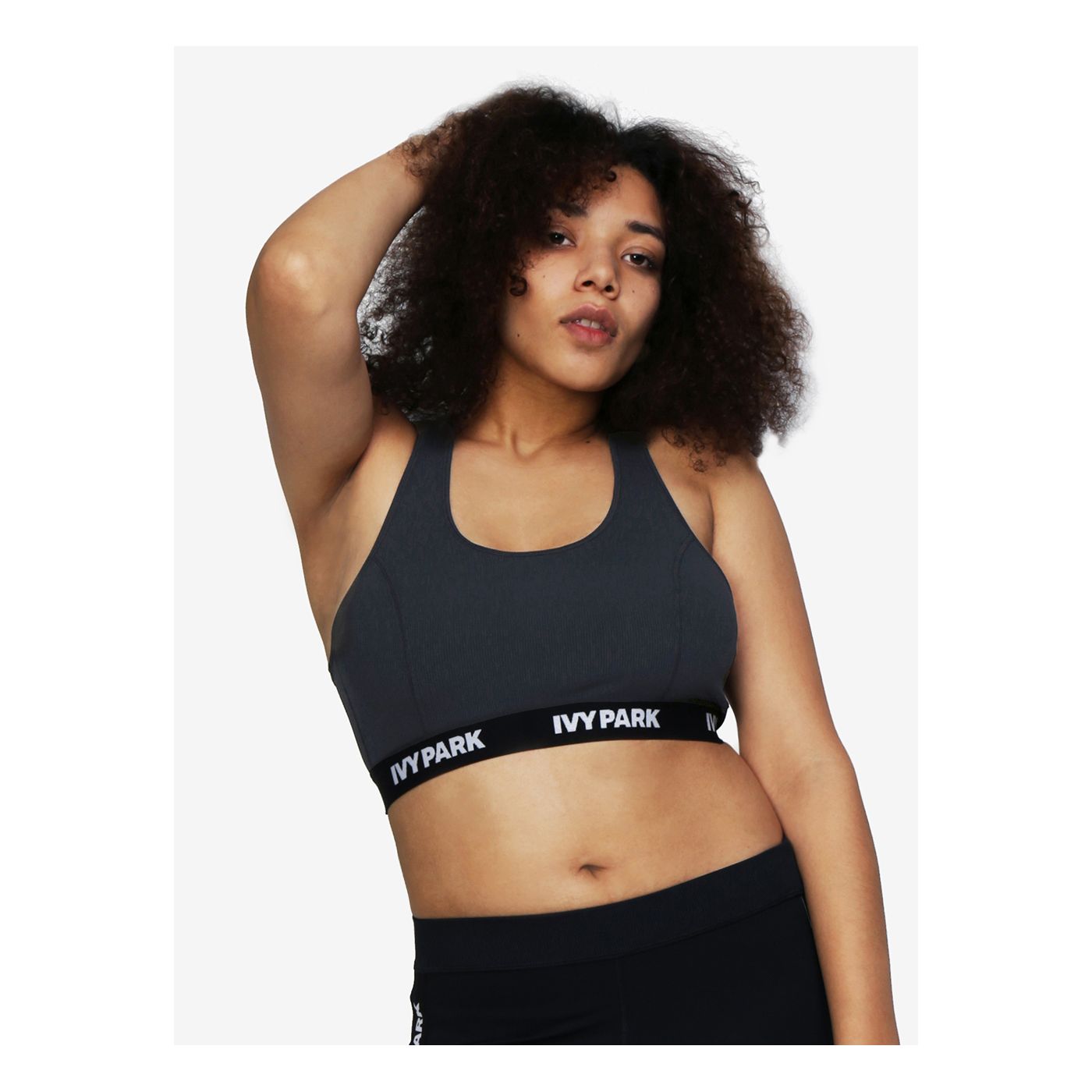 Dark grey sports ribbed bra Ivy Park